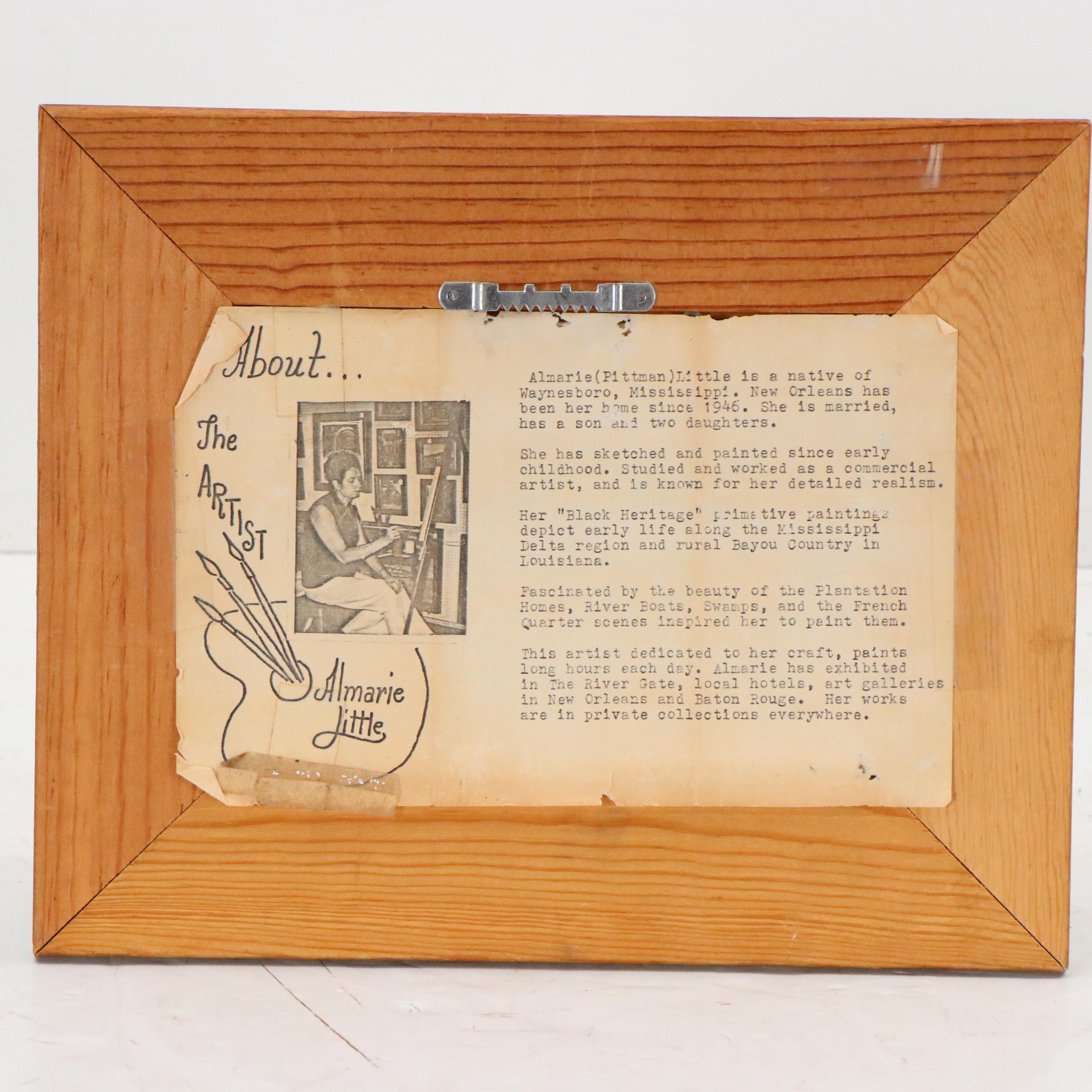 Almarie Pittman Little Folk Art Oil Painting, Mid 20th Century