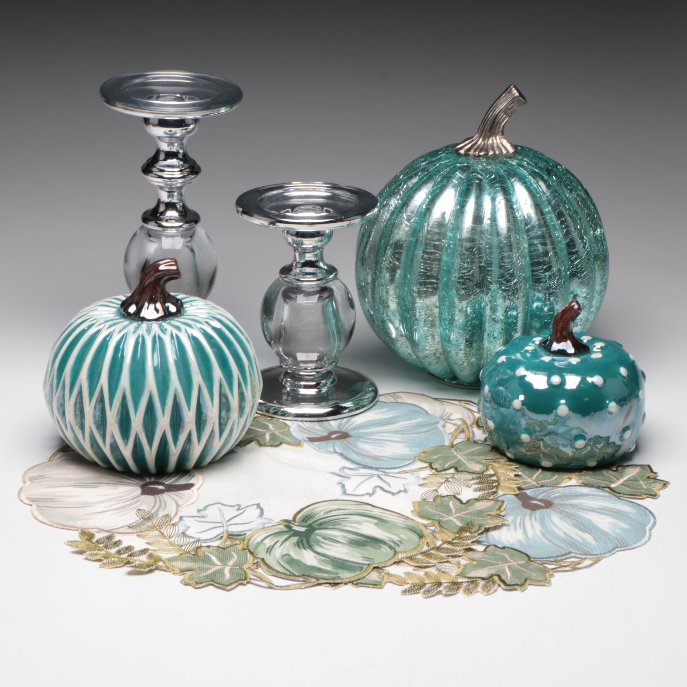 Kirkland Lusterware Figurines with Yankee Candle Glass Candle Holders and More