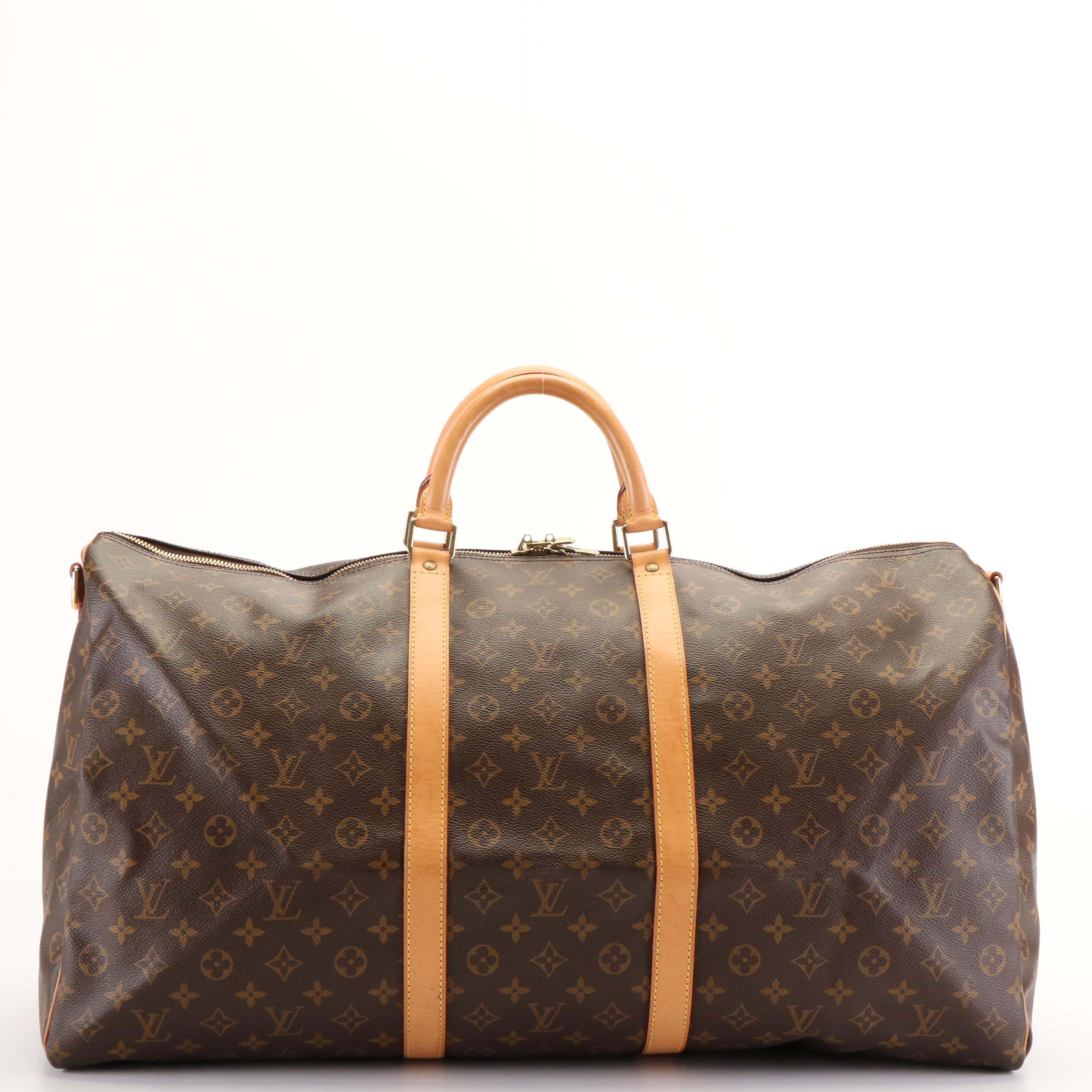 Louis Vuitton Keepall 60 Duffel Bag in Monogram Canvas and Vachetta Leather