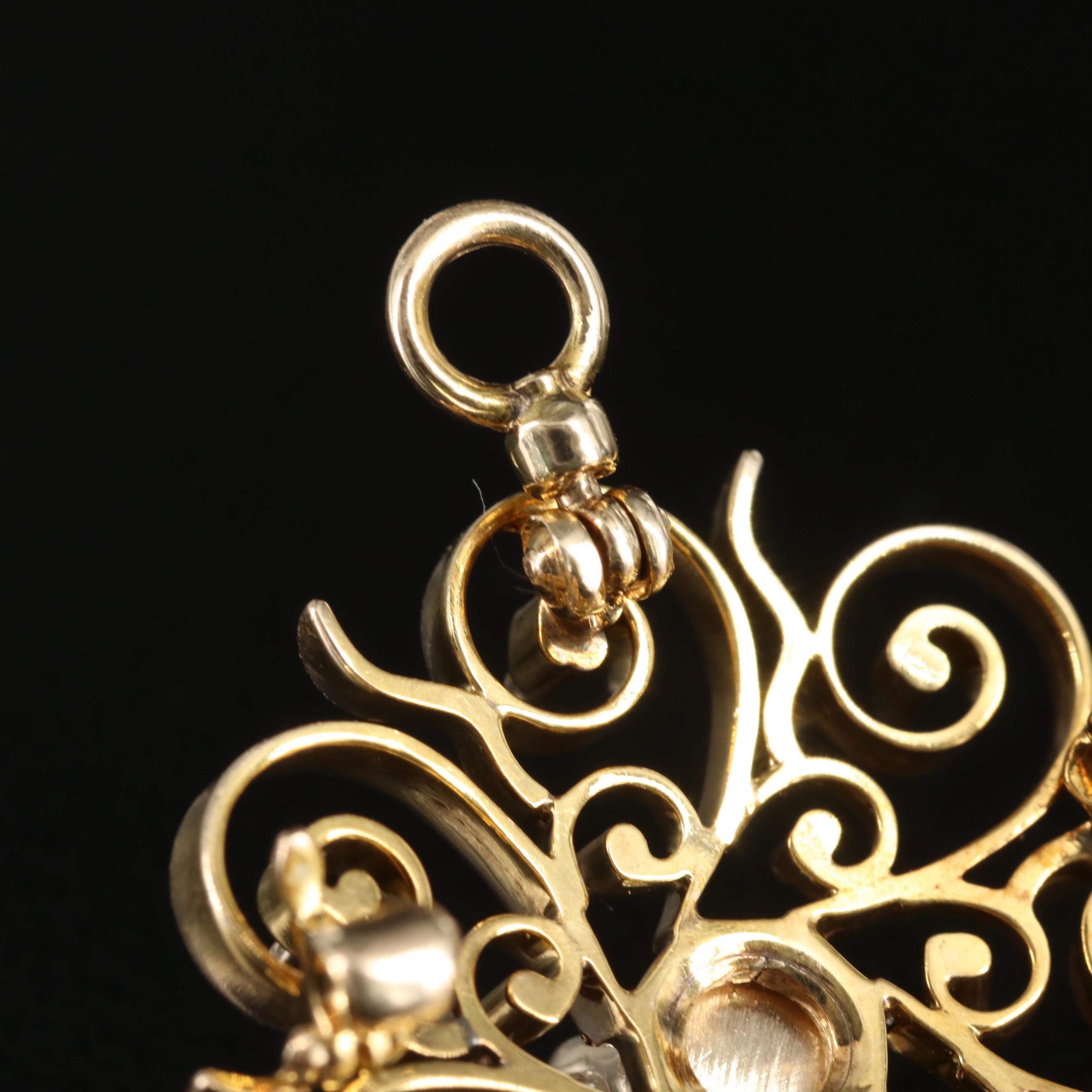 Vintage 14K 0.76 CT Diamond Converter Brooch