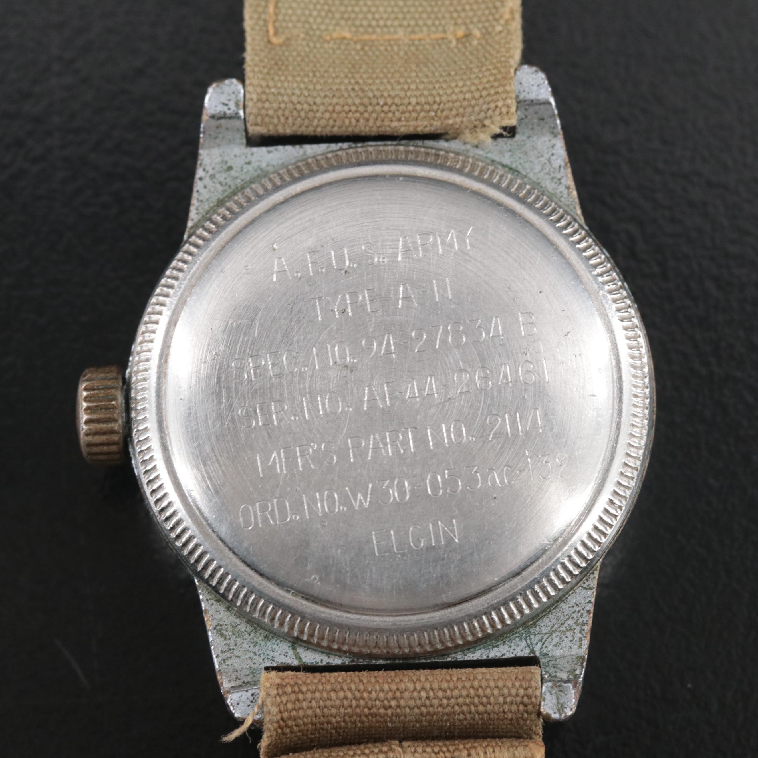 Elgin Type A-11 A.F.U. S. Army Military Watch