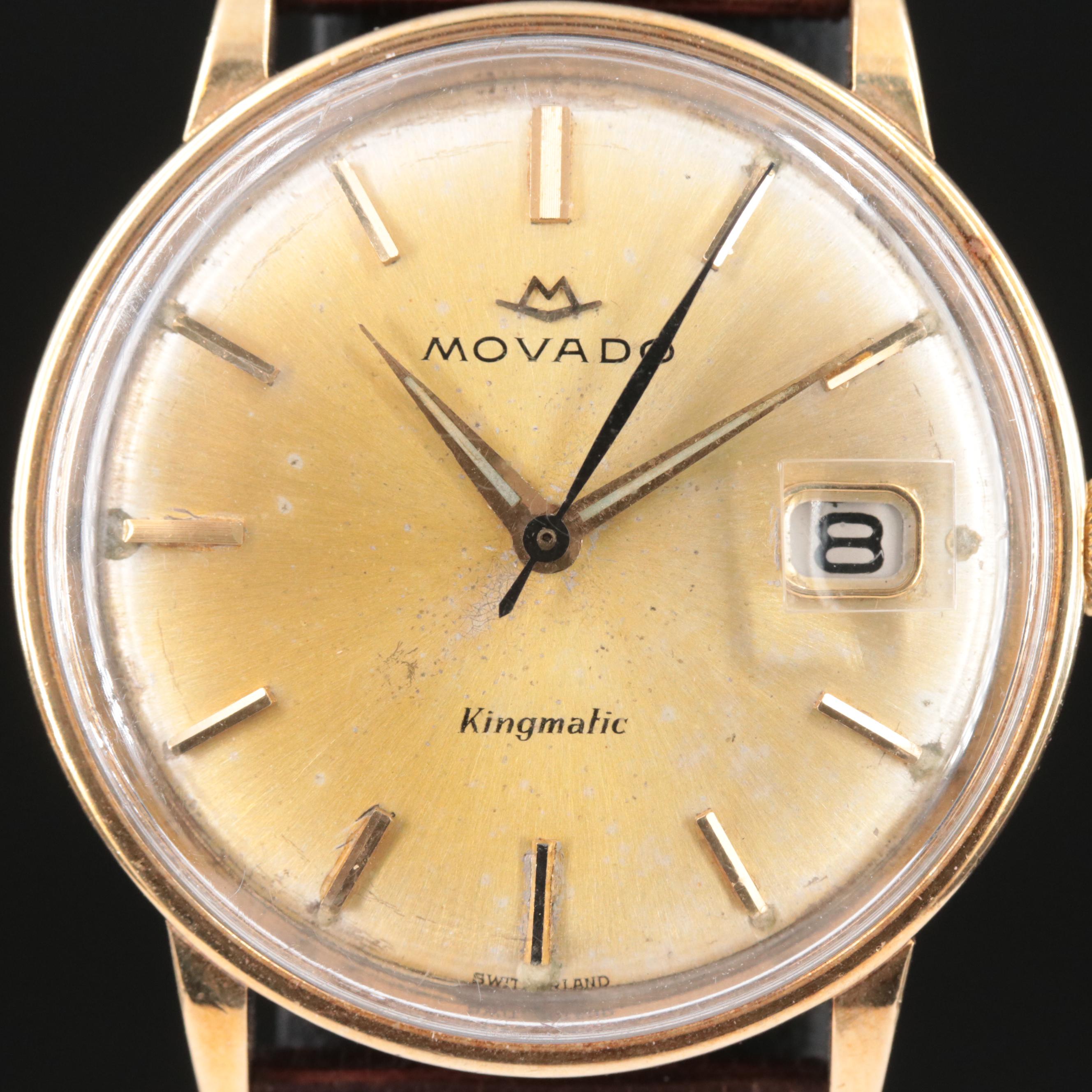 14K Movado Kingmatic Date Watch