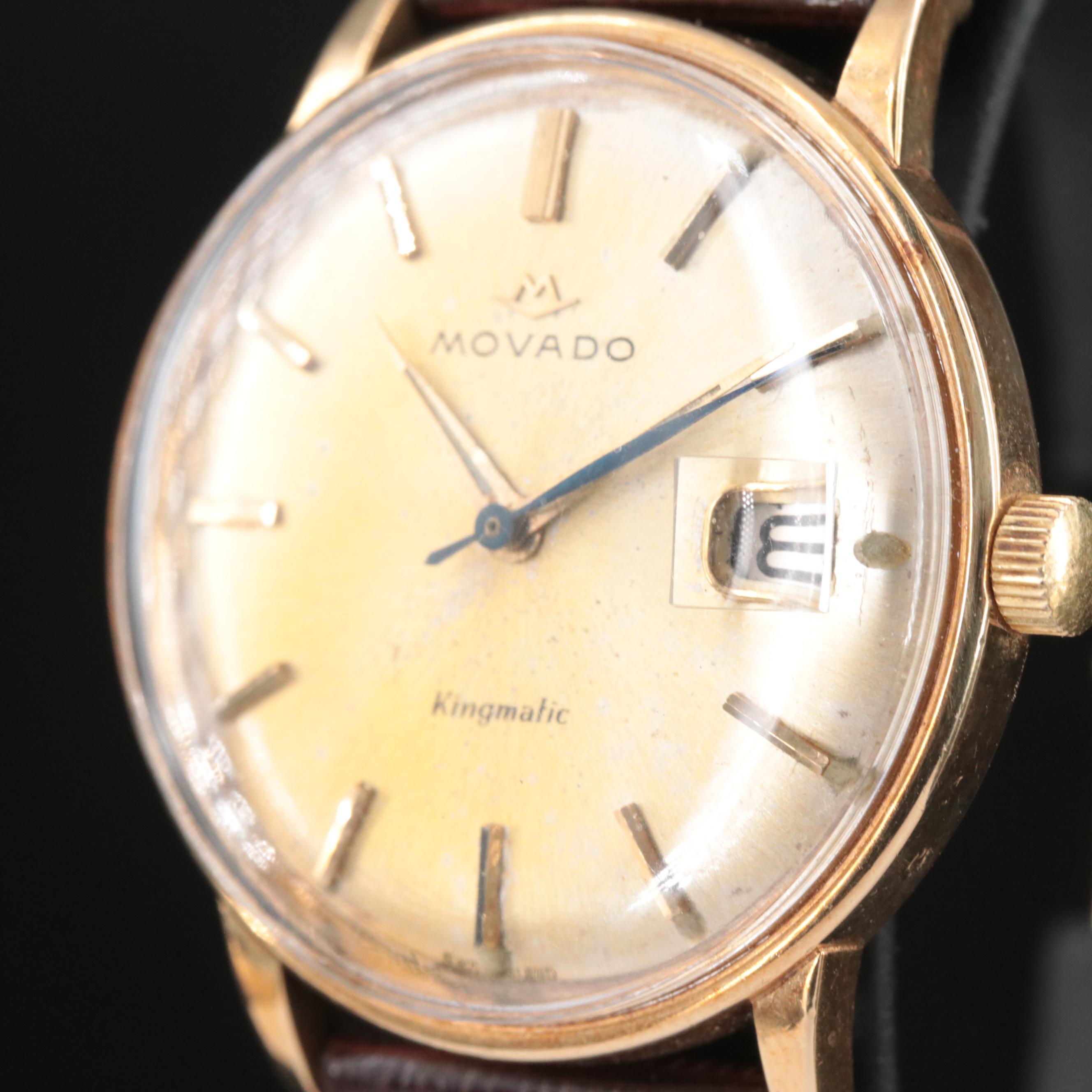 14K Movado Kingmatic Date Watch