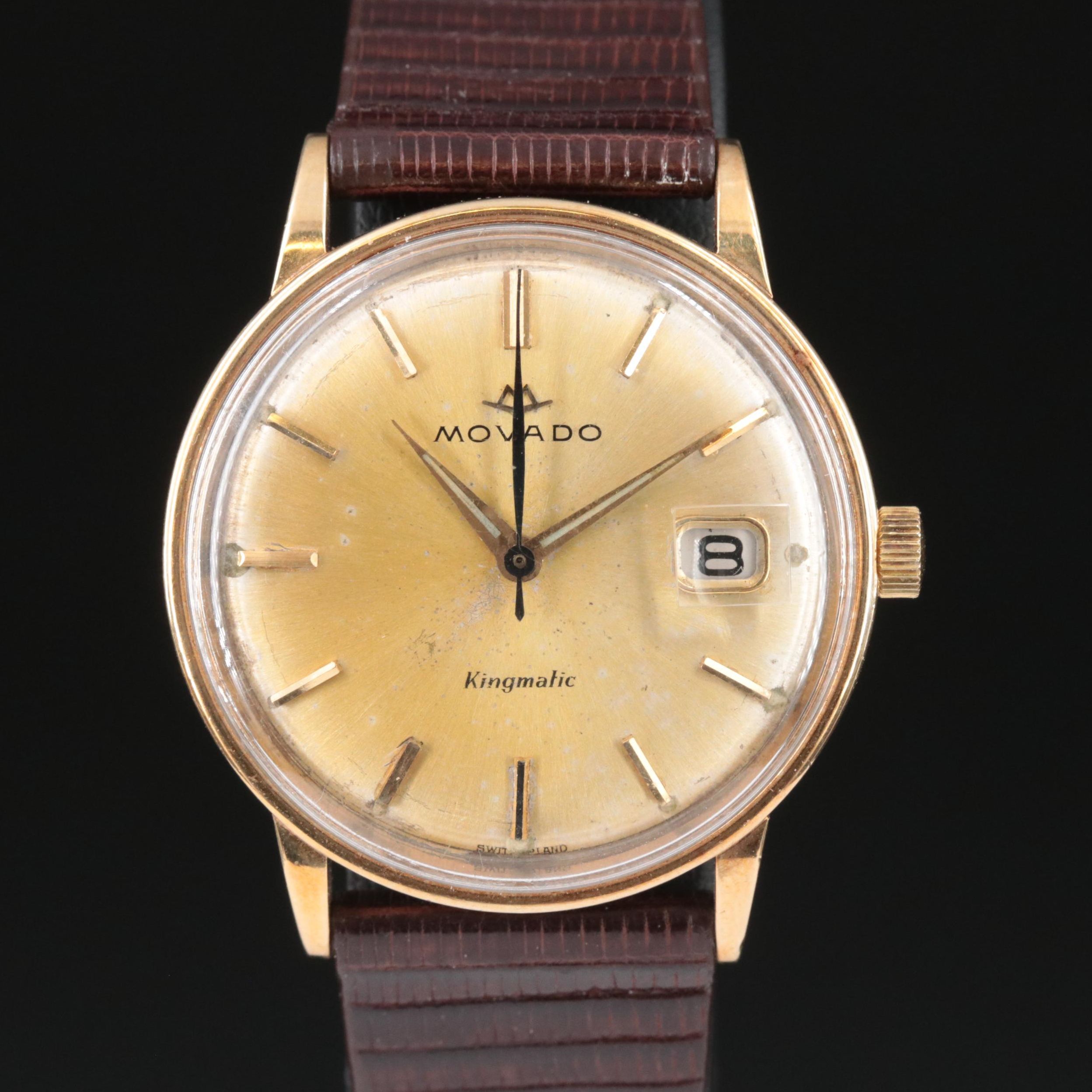 14K Movado Kingmatic Date Watch