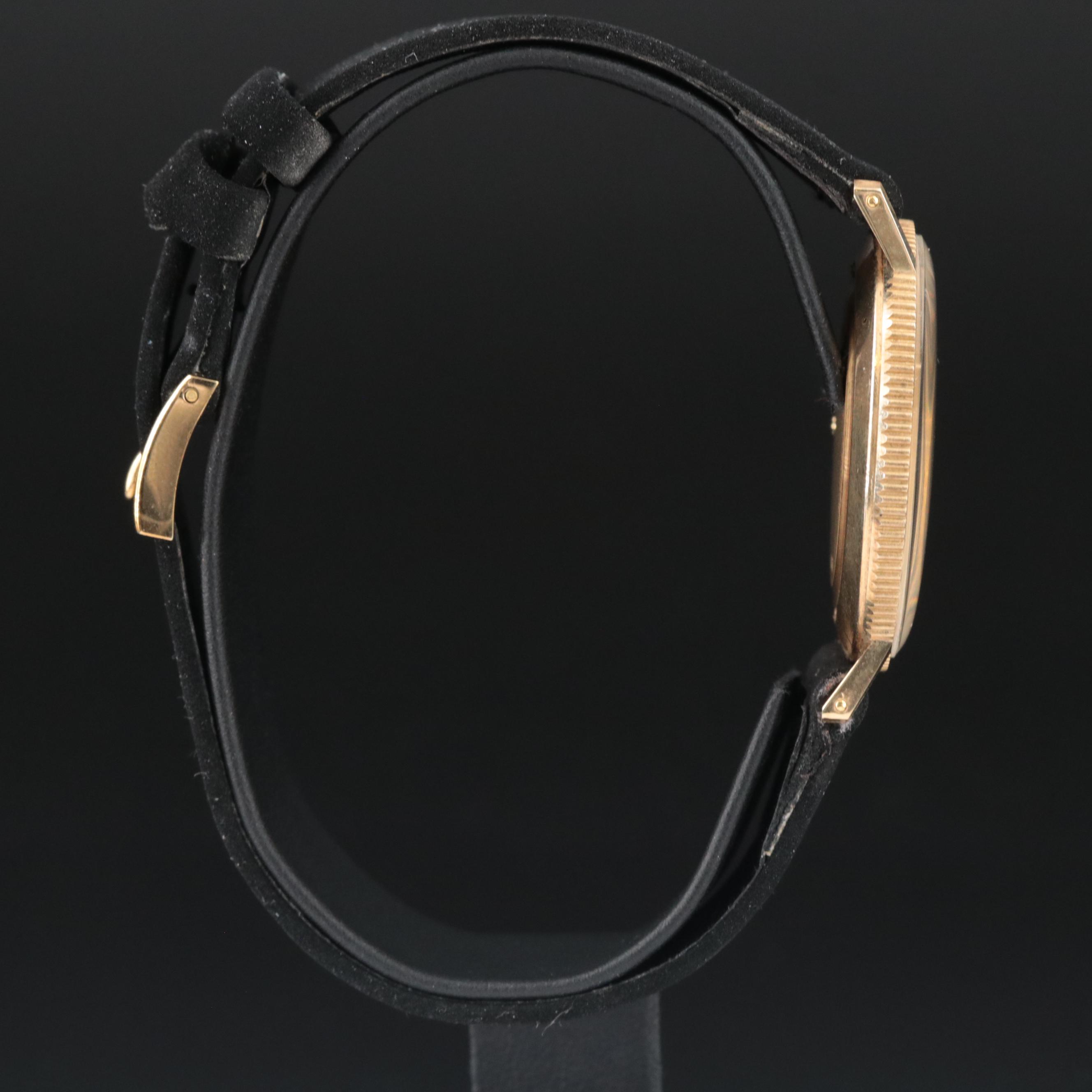 Lucien Piccard 14K Gold Coin Style Watch