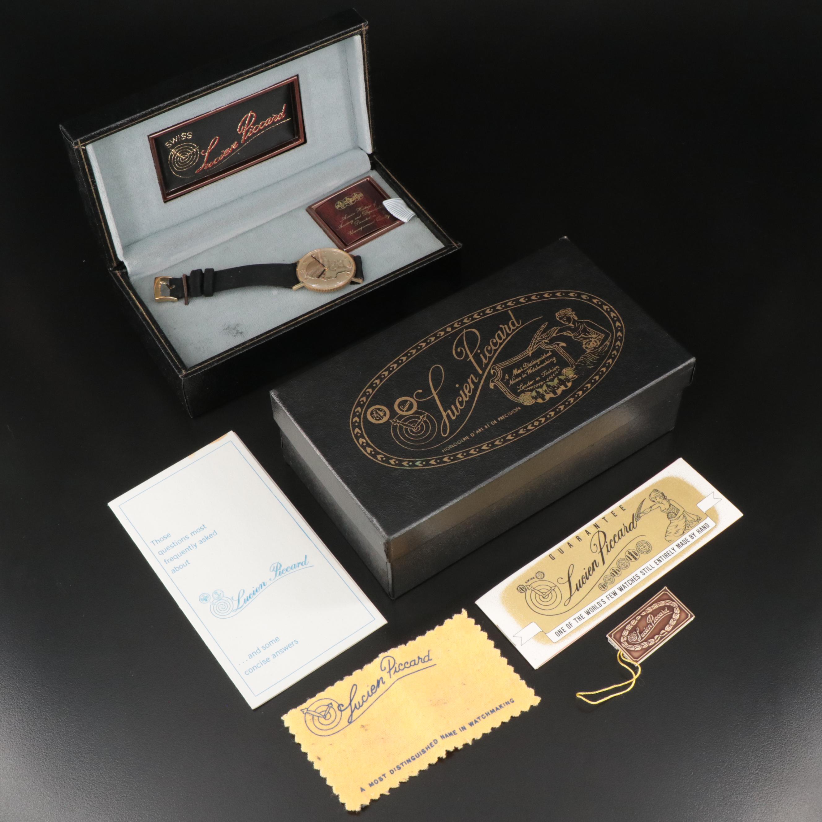 Lucien Piccard 14K Gold Coin Style Watch