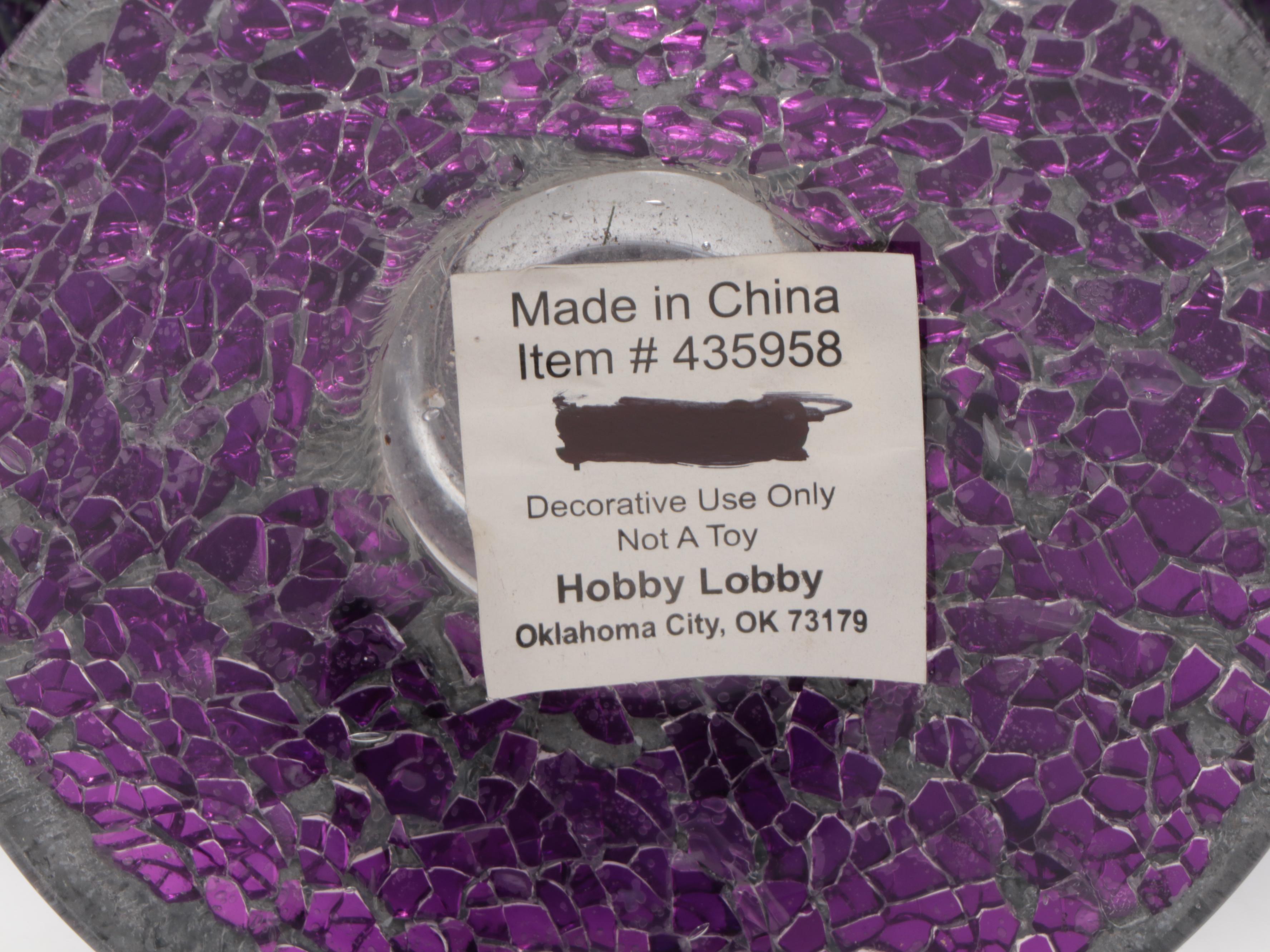 Hobby Lobby Mosaic Style Iridescent Glass Candle Holders and Vase