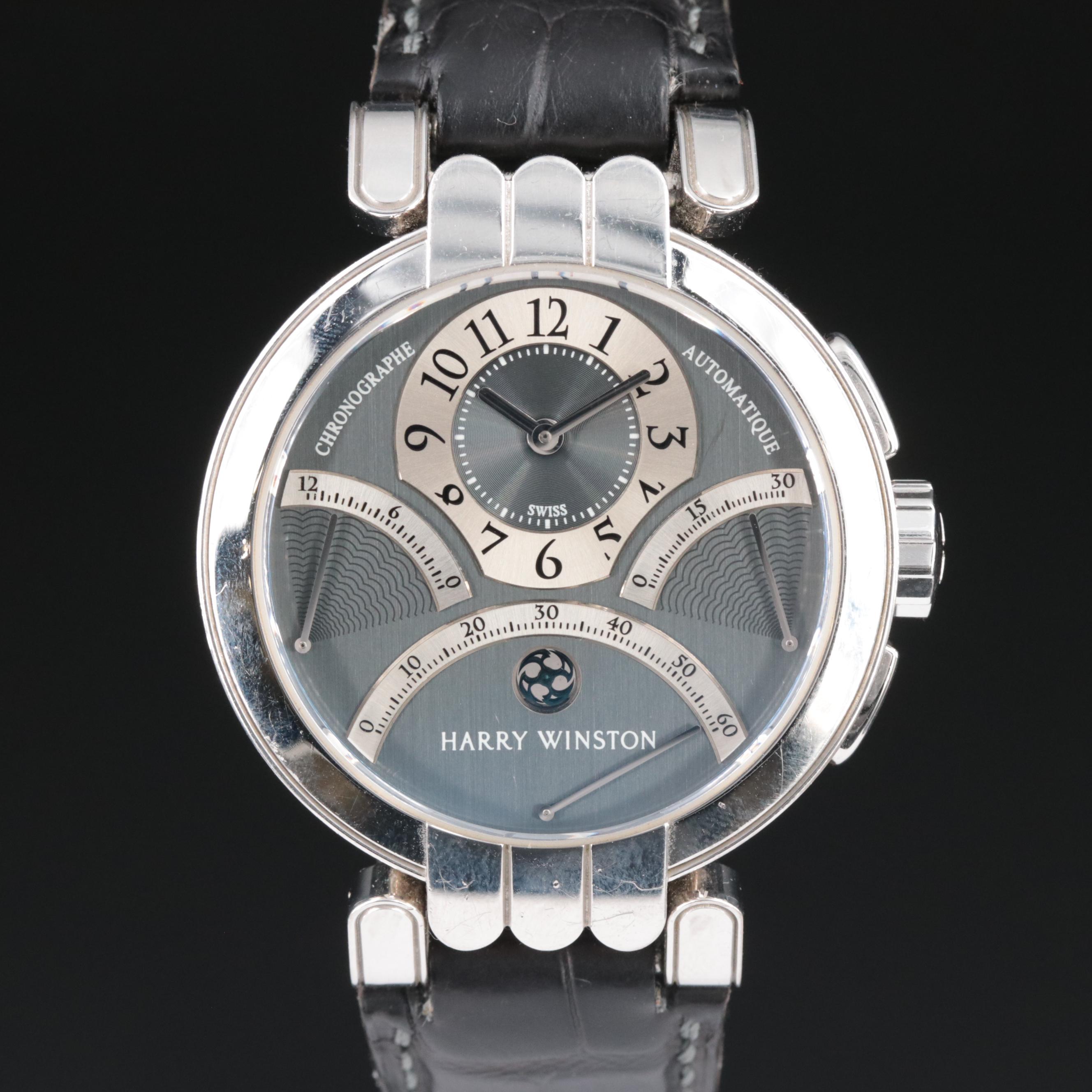Harry Winston Premier Excenter Triple Retrograde Chronograph 18K Watch