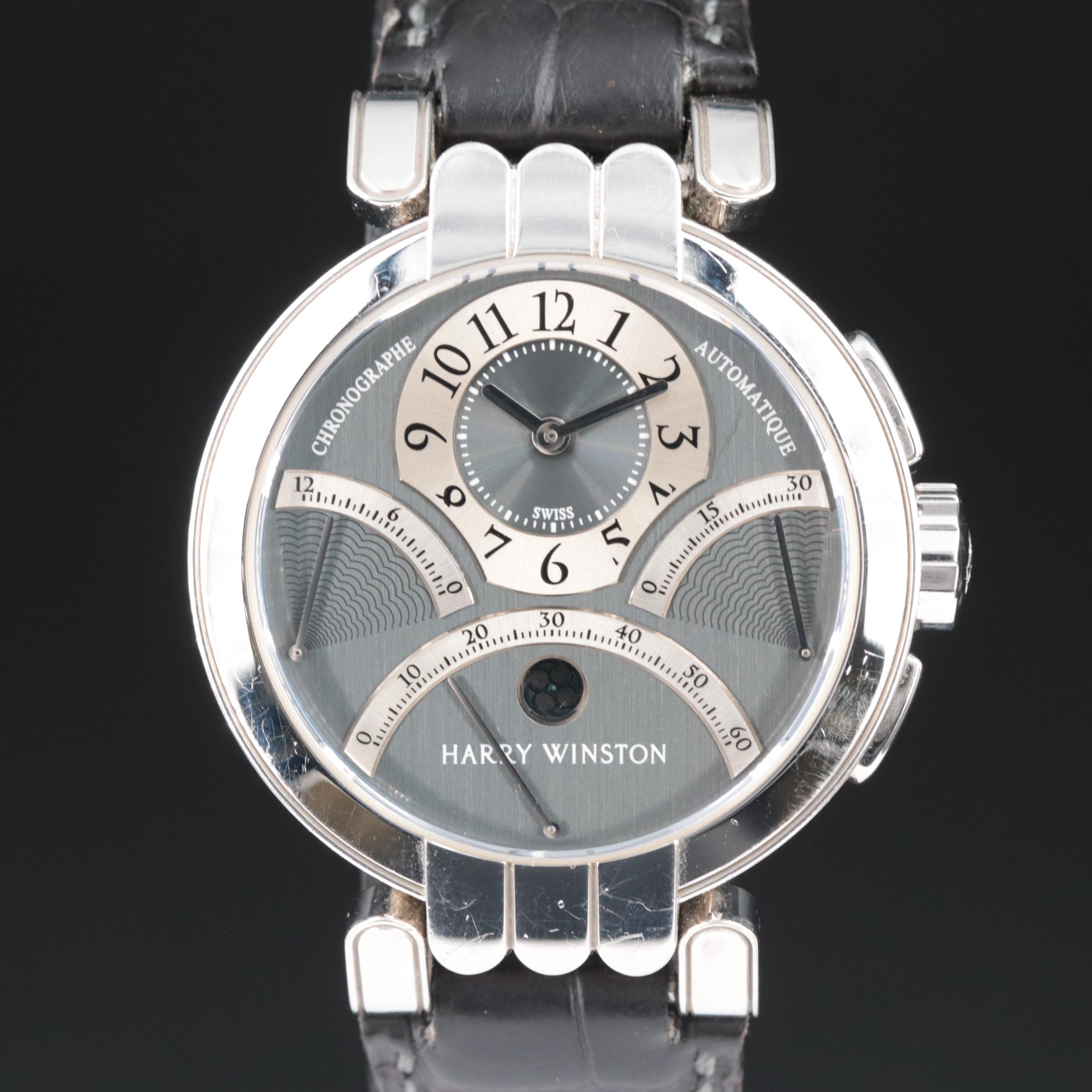 Harry Winston Premier Excenter Triple Retrograde Chronograph 18K Watch