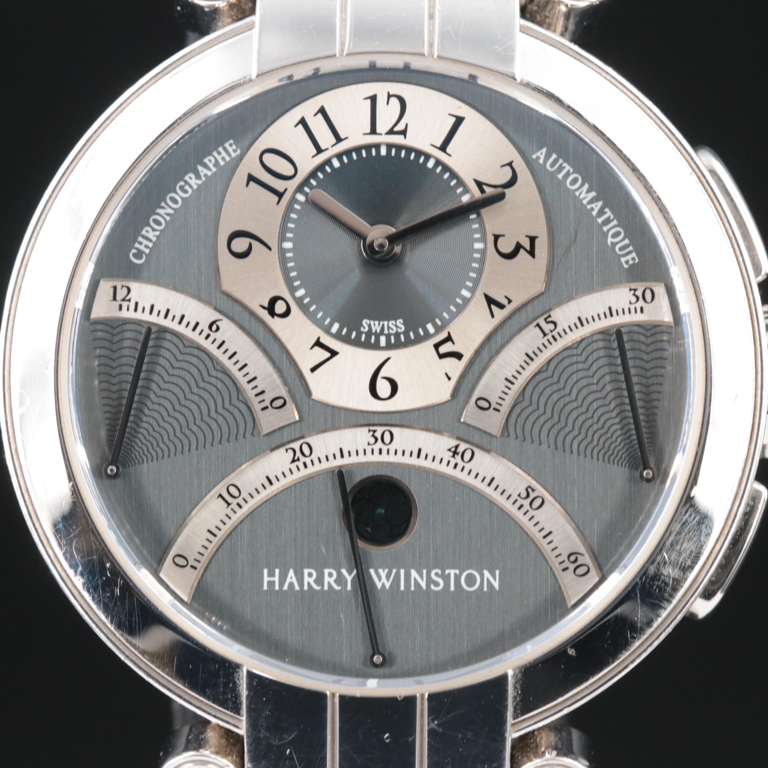 Harry Winston Premier Excenter Triple Retrograde Chronograph 18K Watch