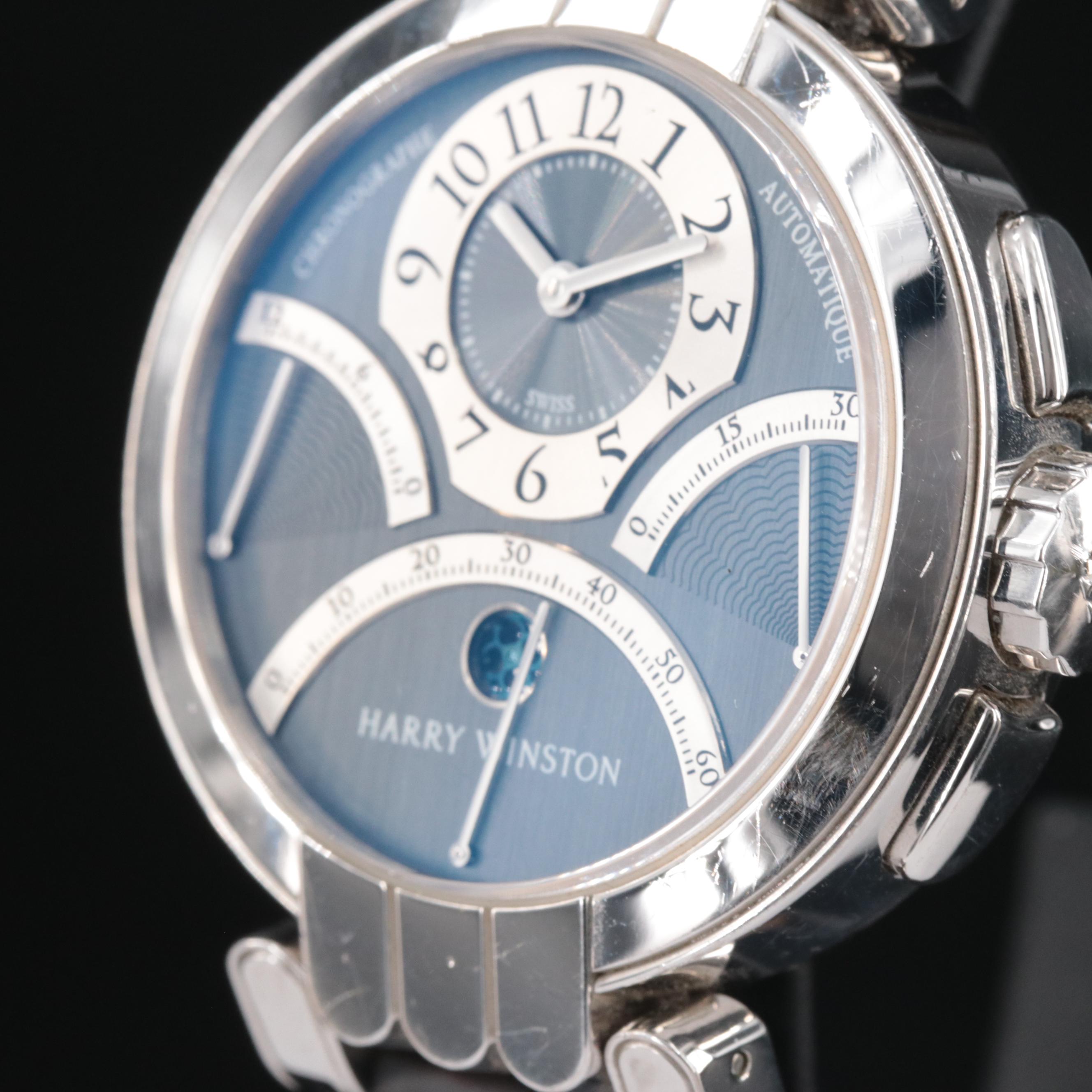 Harry Winston Premier Excenter Triple Retrograde Chronograph 18K Watch