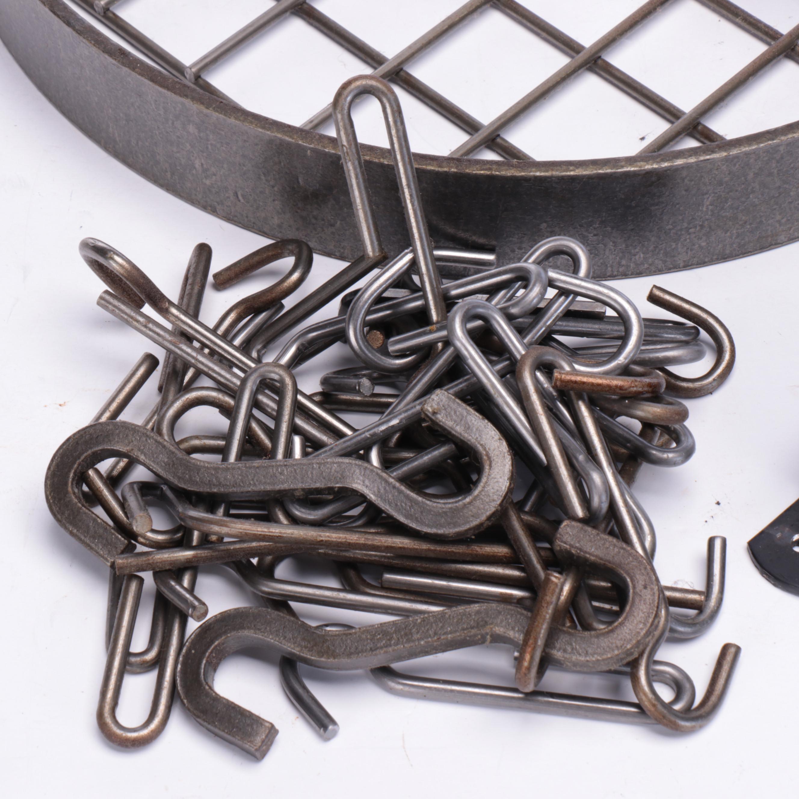 Wrought Iron Hanging Pot Rack with Wall Planter Bracket