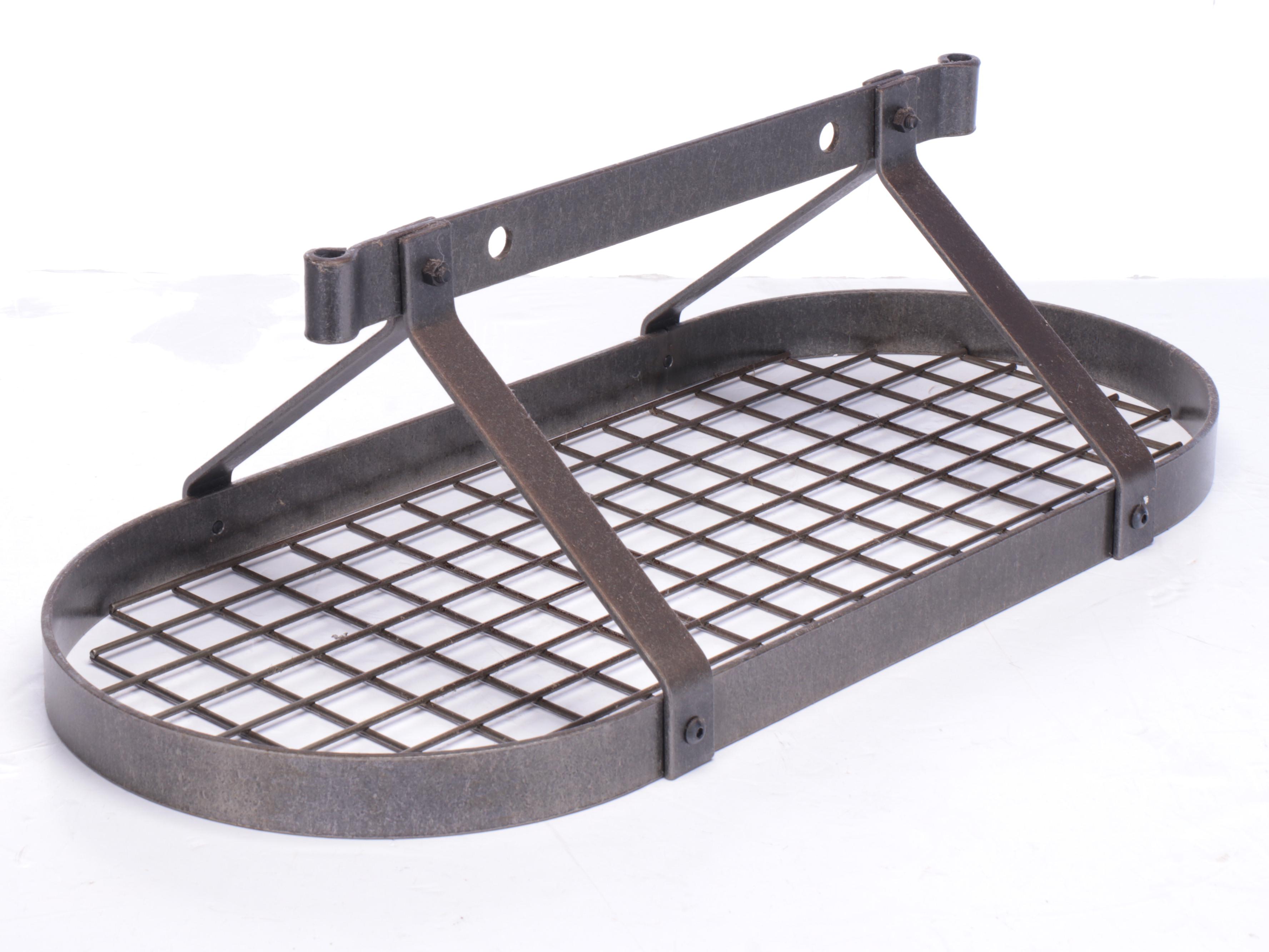 Wrought Iron Hanging Pot Rack with Wall Planter Bracket