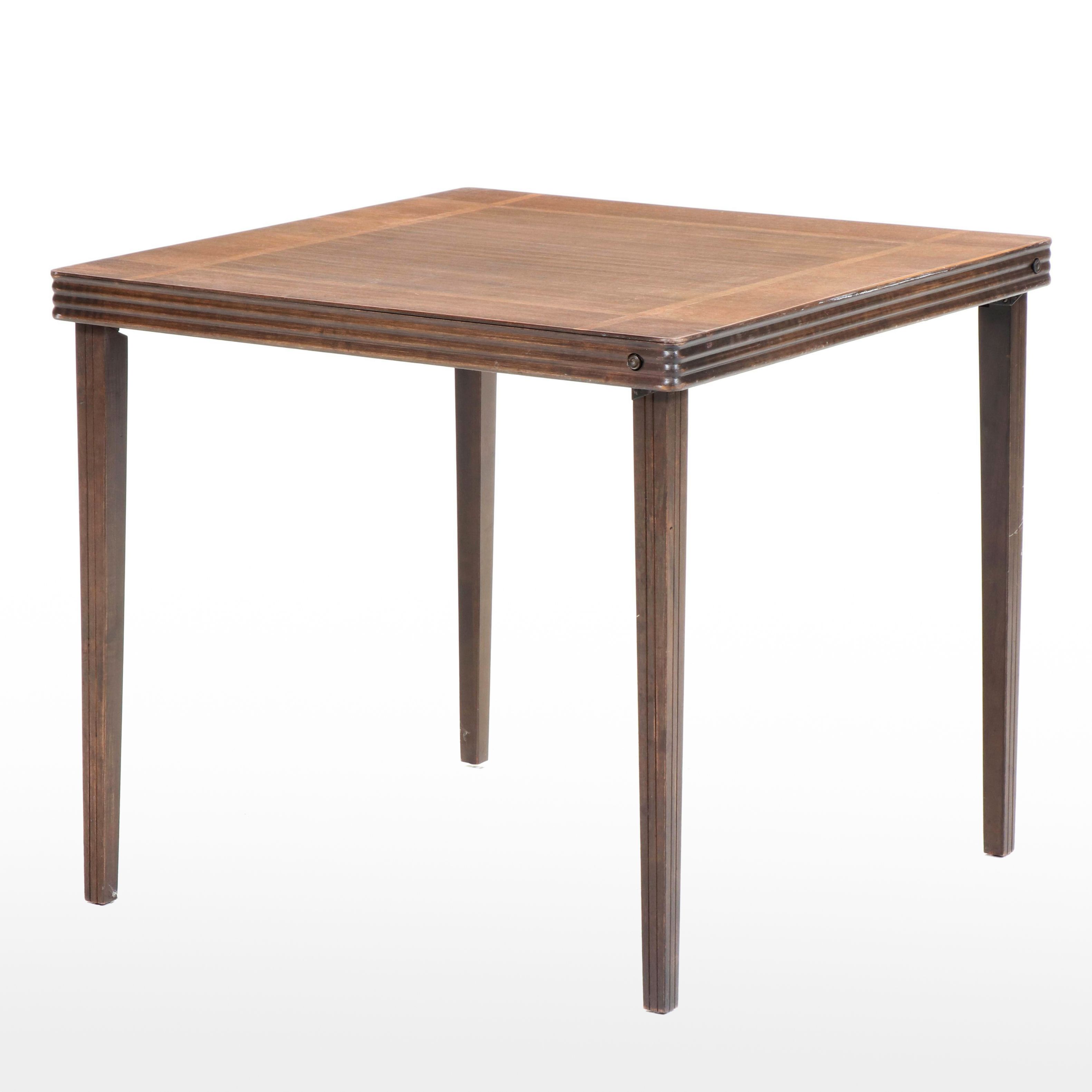 Castlewood Mfg. Co. Folding Wood Card Table, Mid-20th Century