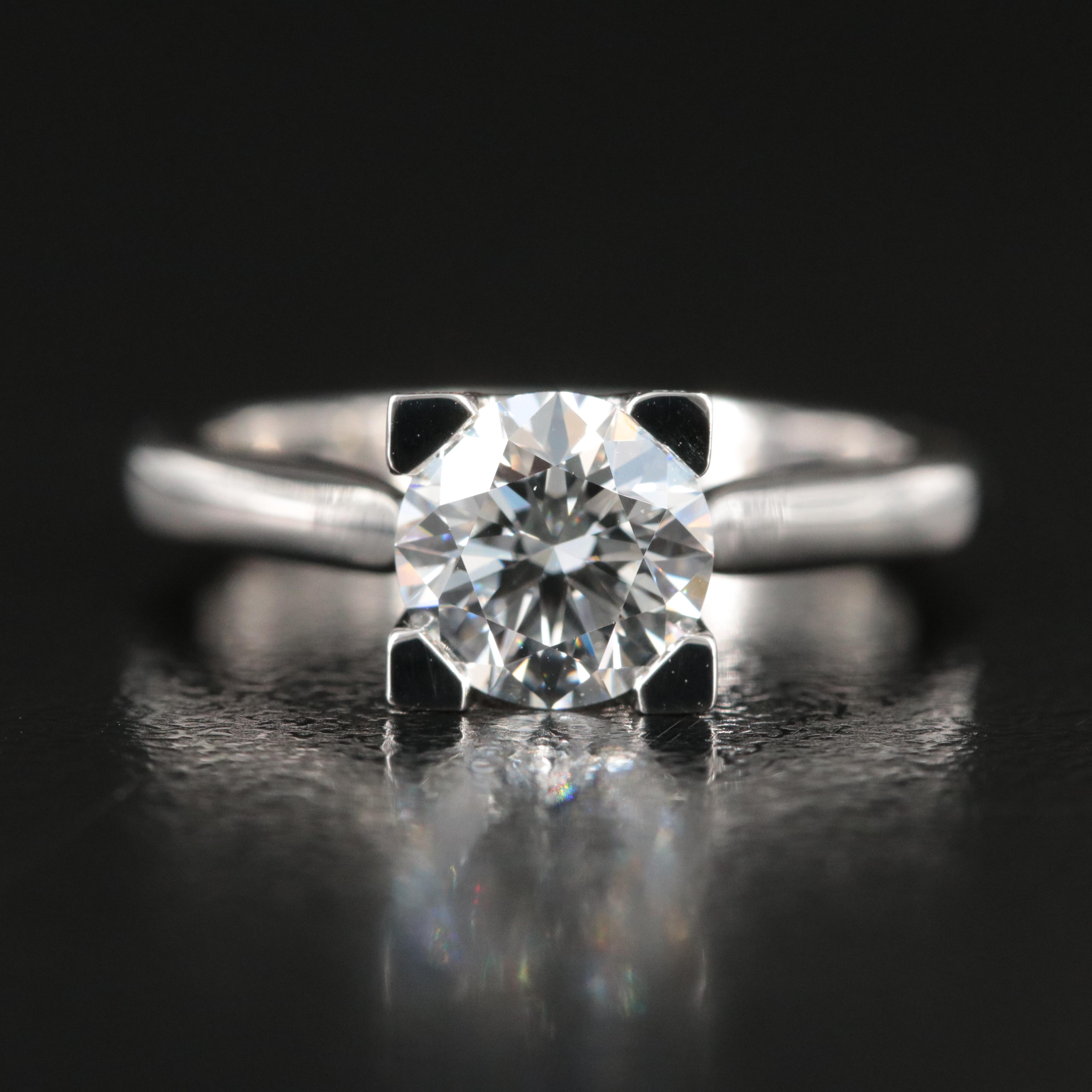 Harry Winston Platinum 1.30 CTW HW Logo Micropavé Ring with GIA Report