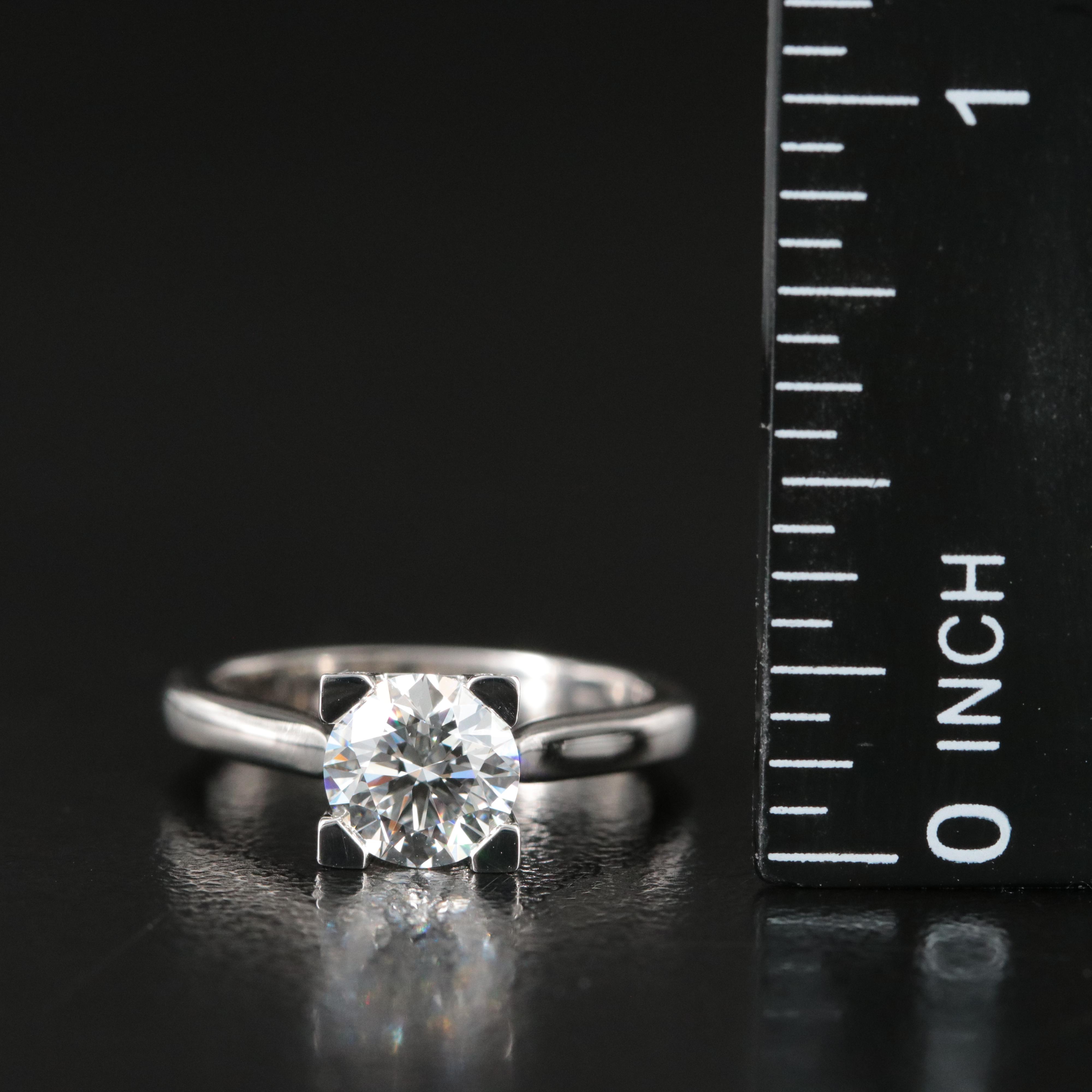 Harry Winston Platinum 1.30 CTW HW Logo Micropavé Ring with GIA Report