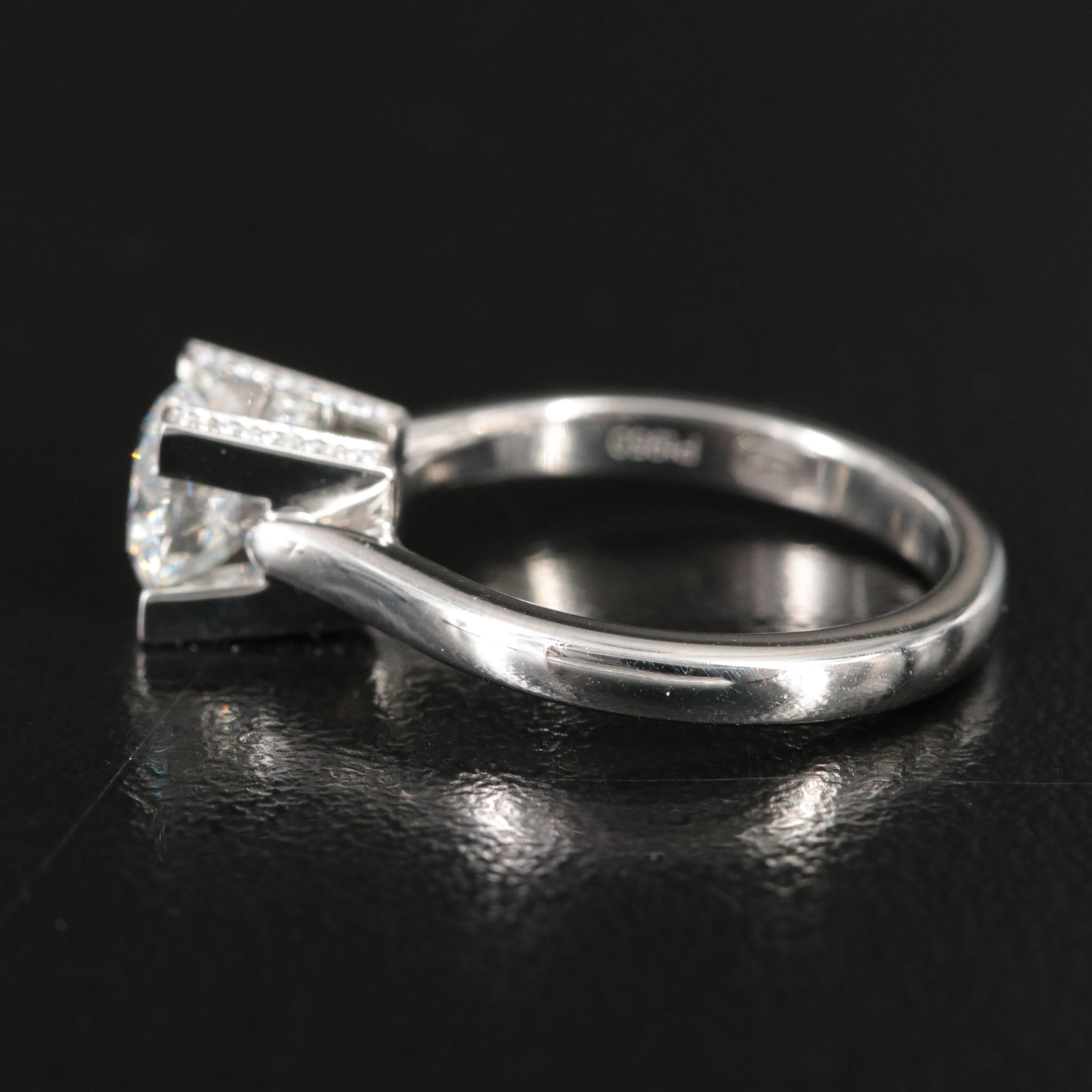 Harry Winston Platinum 1.30 CTW HW Logo Micropavé Ring with GIA Report