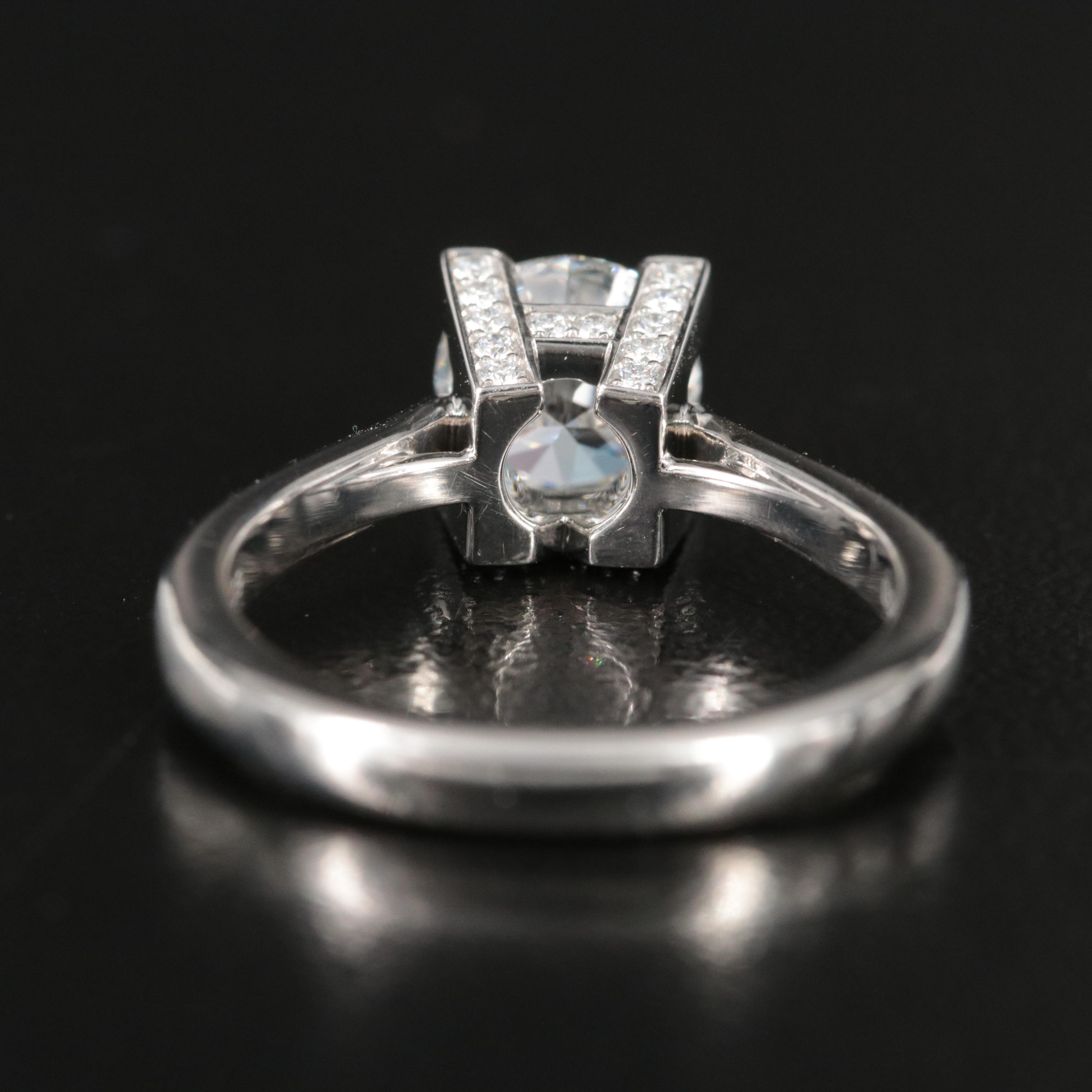 Harry Winston Platinum 1.30 CTW HW Logo Micropavé Ring with GIA Report