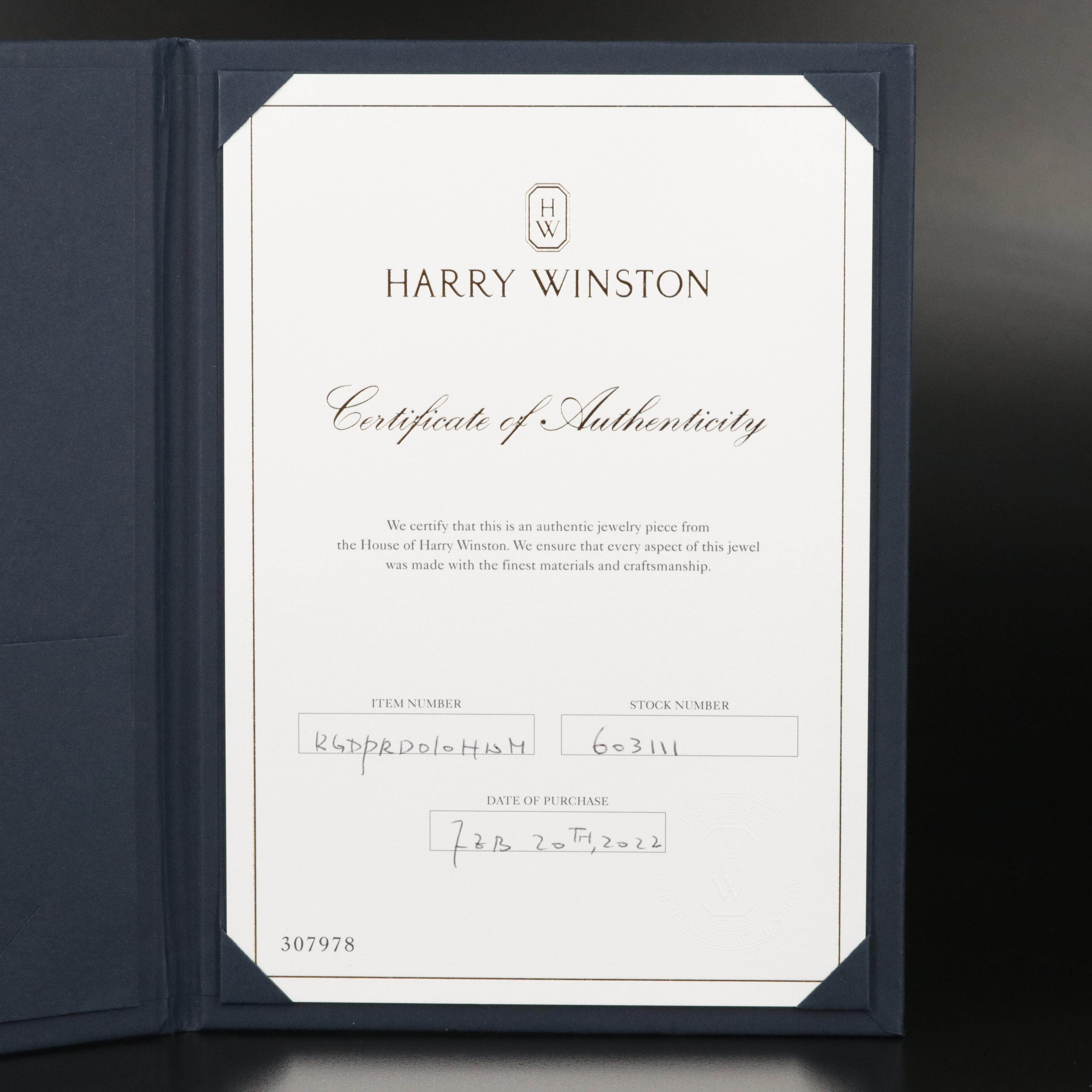 Harry Winston Platinum 1.30 CTW HW Logo Micropavé Ring with GIA Report