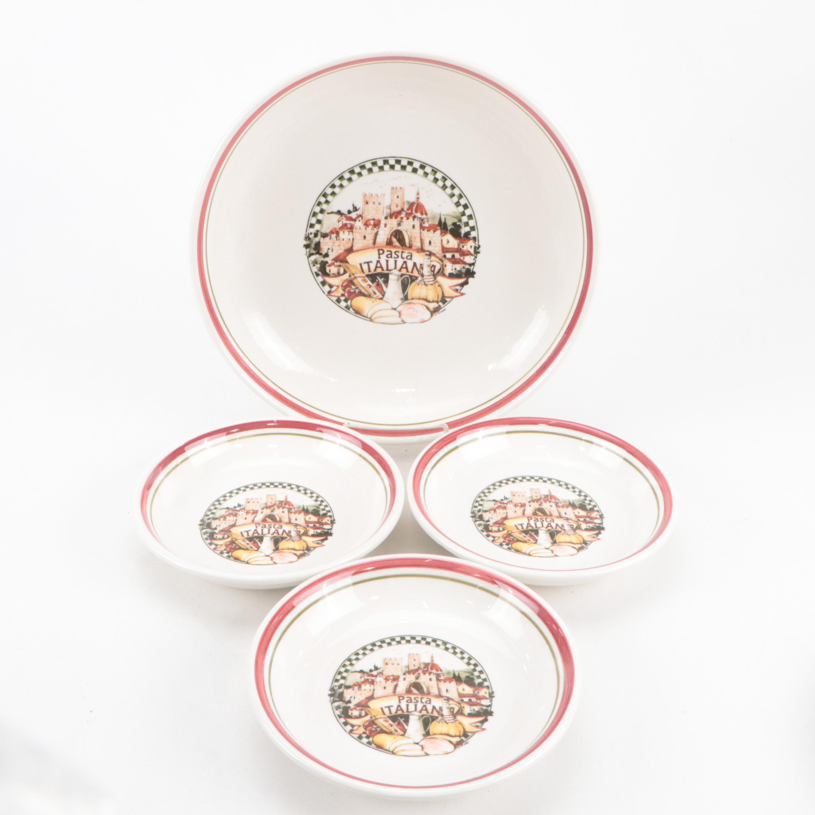 Pier 1 "Maribeth" Plates with Italian Pasta Bowls