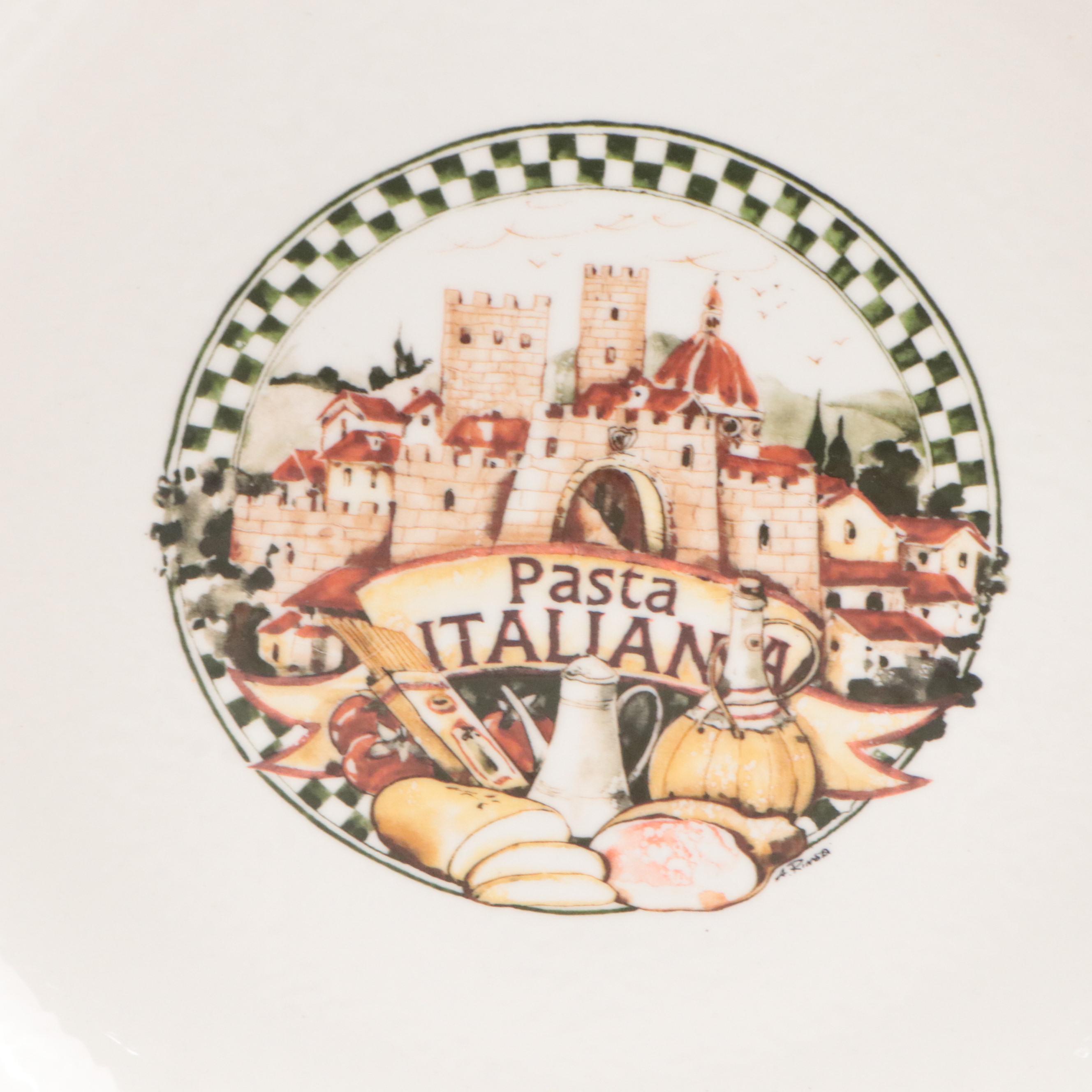 Pier 1 "Maribeth" Plates with Italian Pasta Bowls