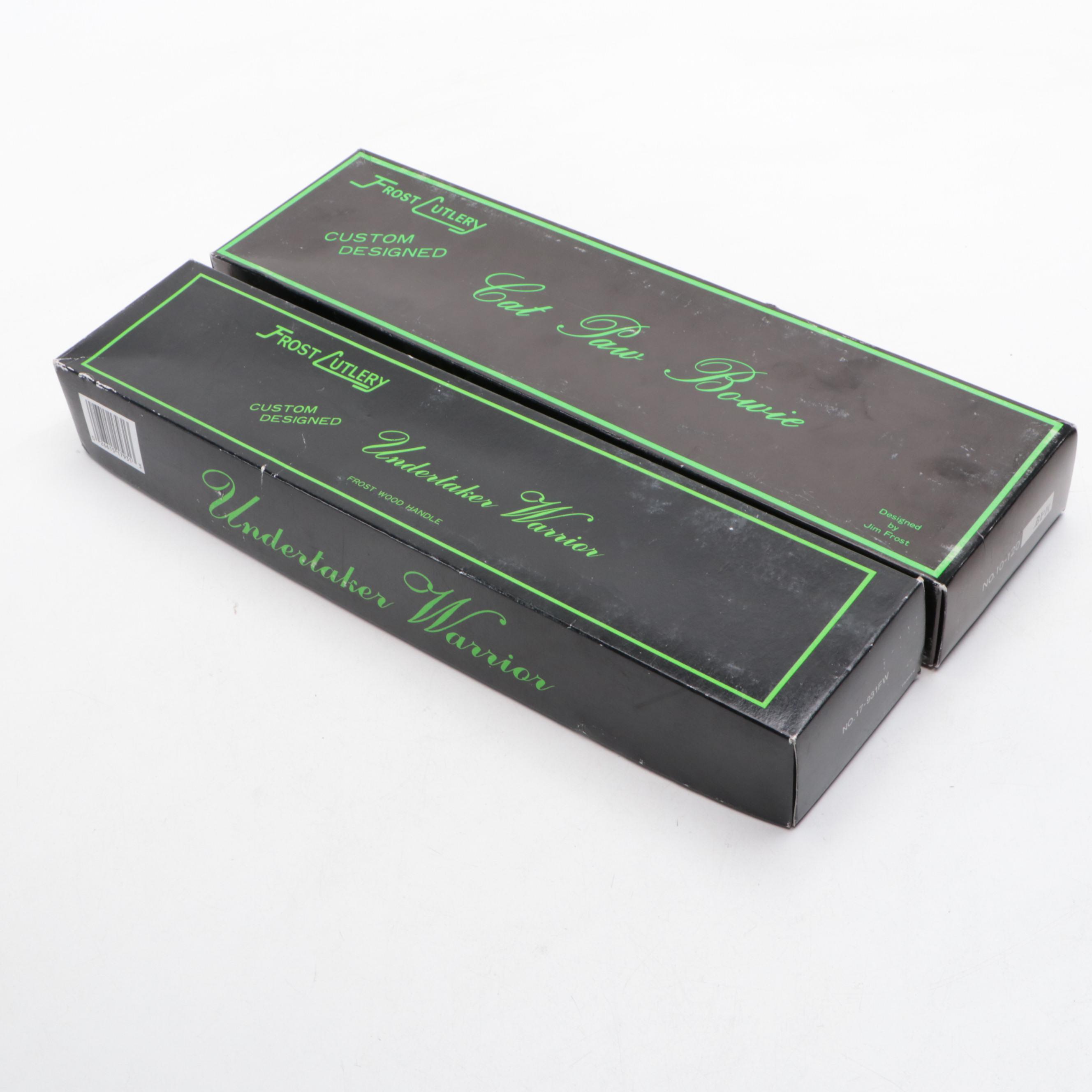 Frost Cutlery "Undertaker Warrior" and "Cat Paw" Bowie Knives with Scabbards