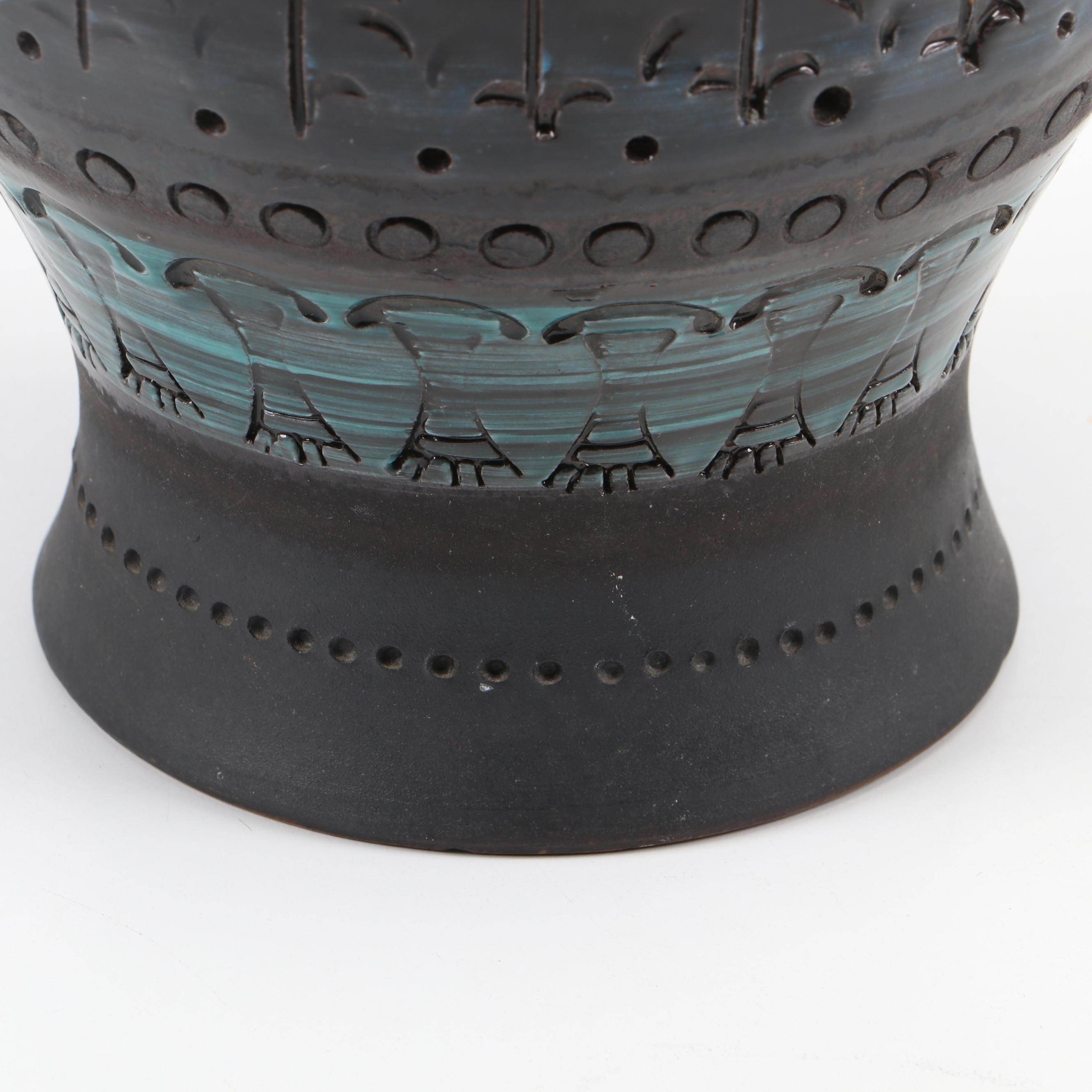 Aldo Londi for Bitossi "Rimini Blue" Ceramic Vase with Ceramic Lidded Jars