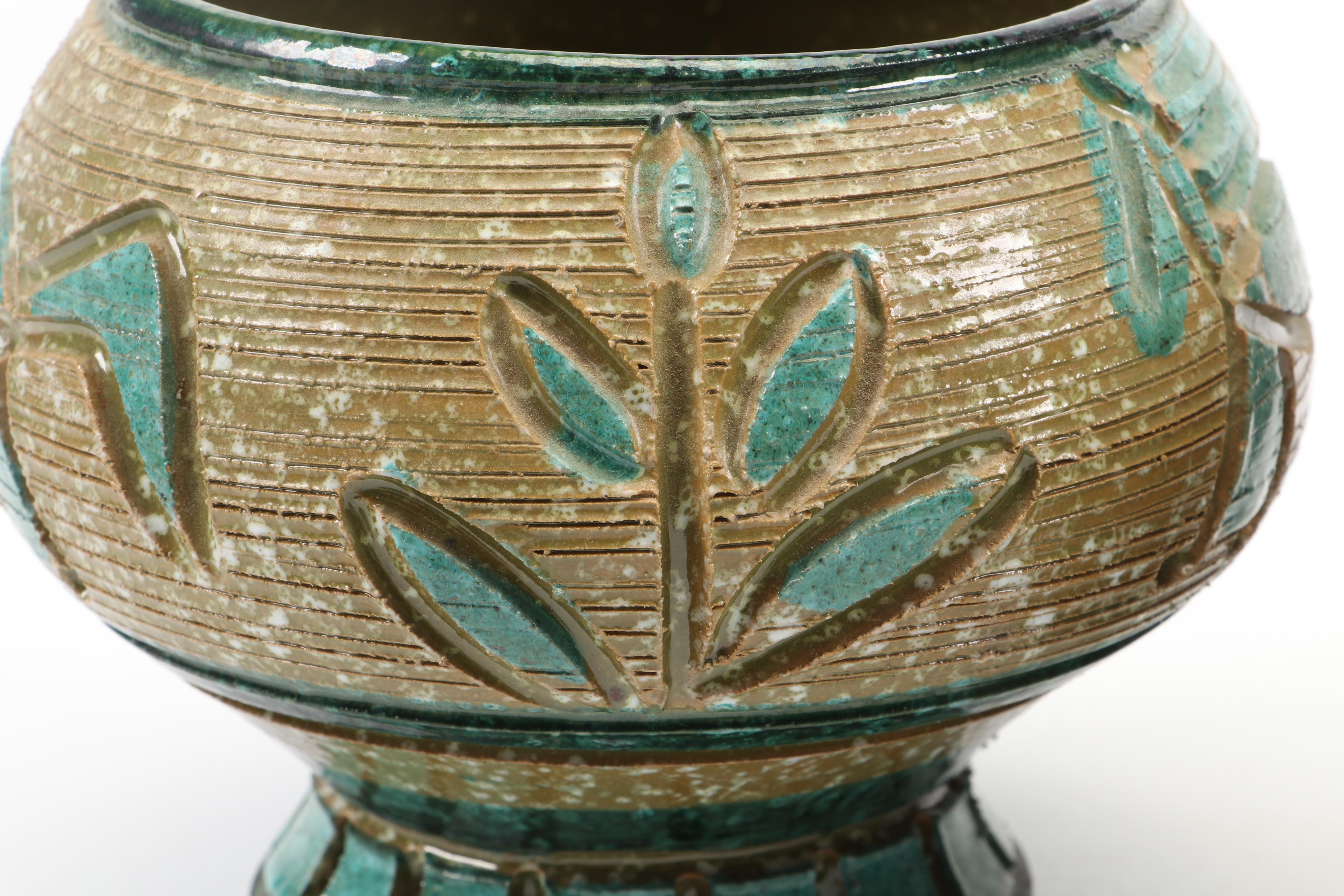 Aldo Londi for Bitossi "Rimini Blue" Ceramic Vase with Ceramic Lidded Jars