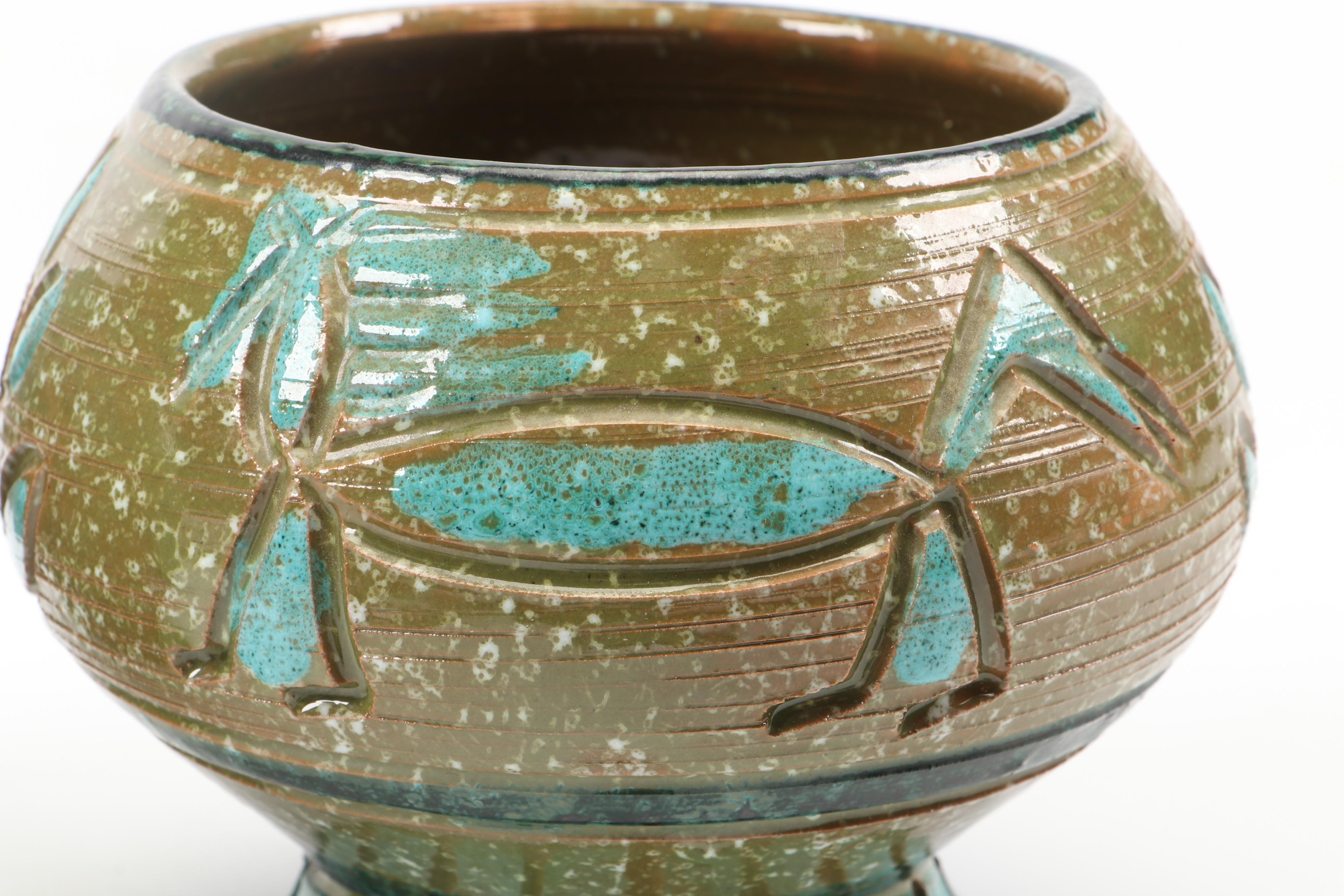 Aldo Londi for Bitossi "Rimini Blue" Ceramic Vase with Ceramic Lidded Jars