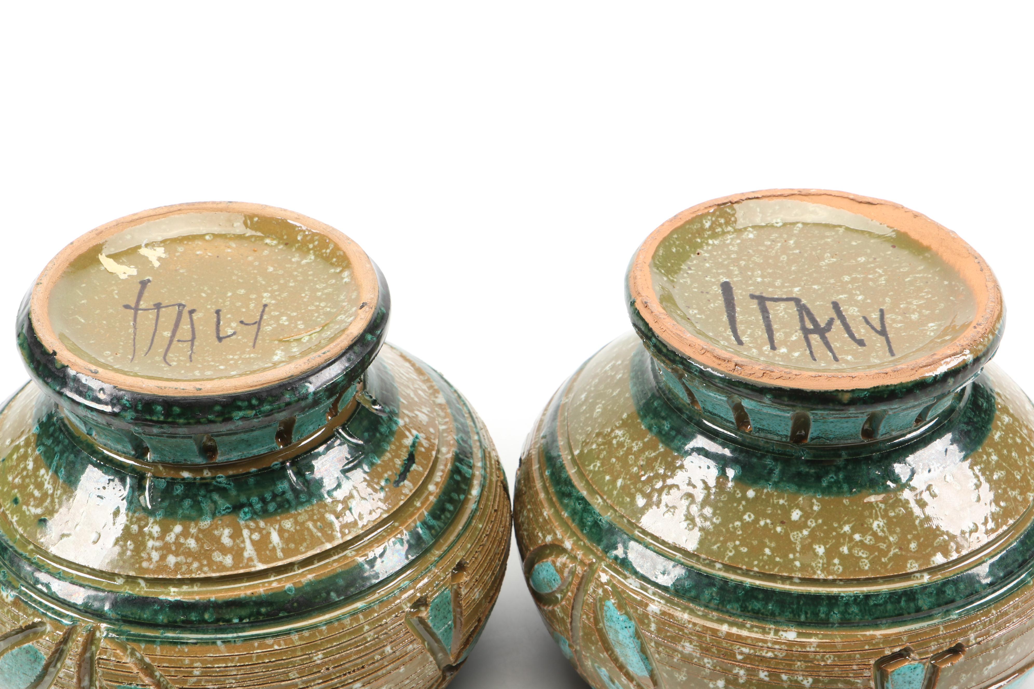 Aldo Londi for Bitossi "Rimini Blue" Ceramic Vase with Ceramic Lidded Jars