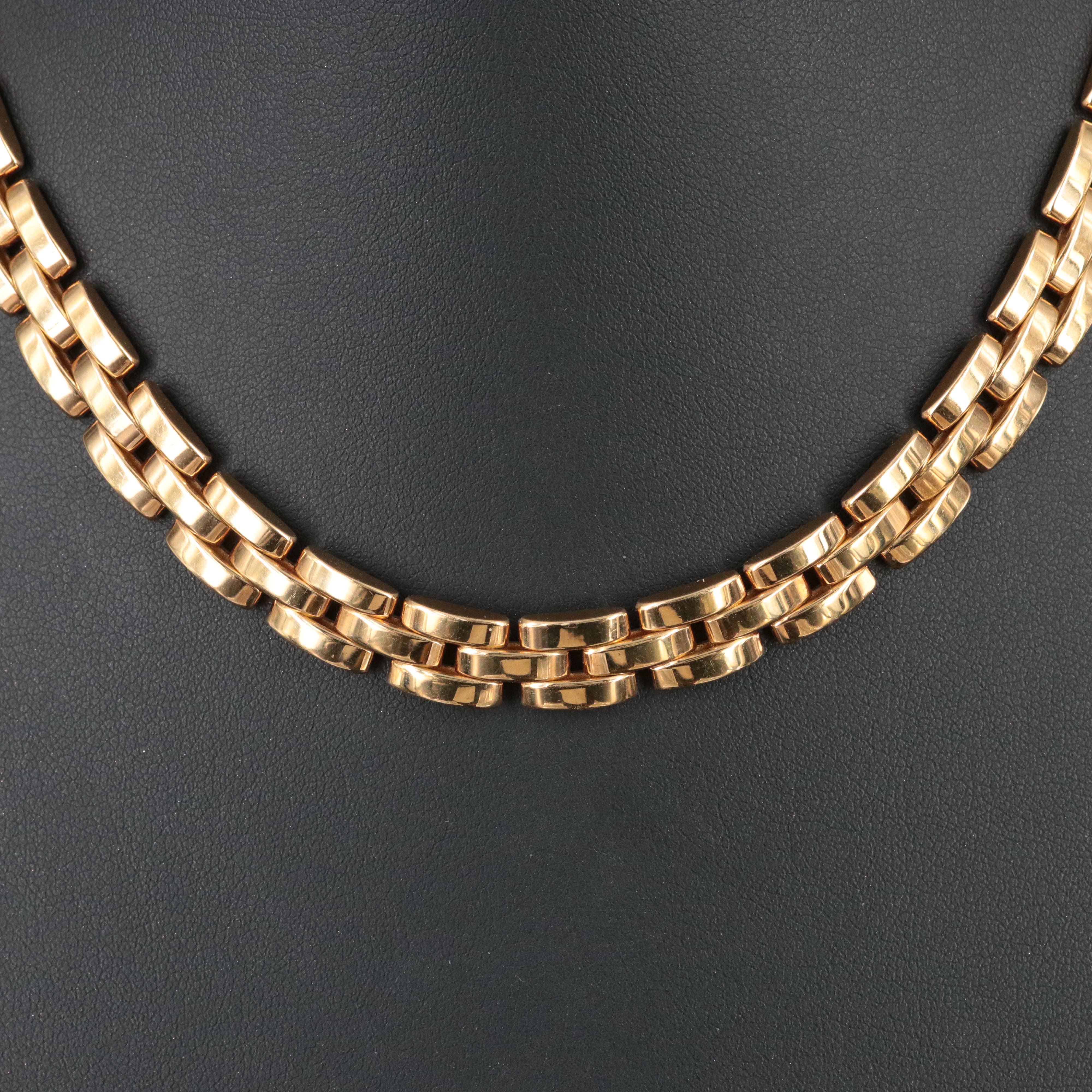 Cartier Maillon Panthère 18K Triple Row Necklace with Cartier Certificate