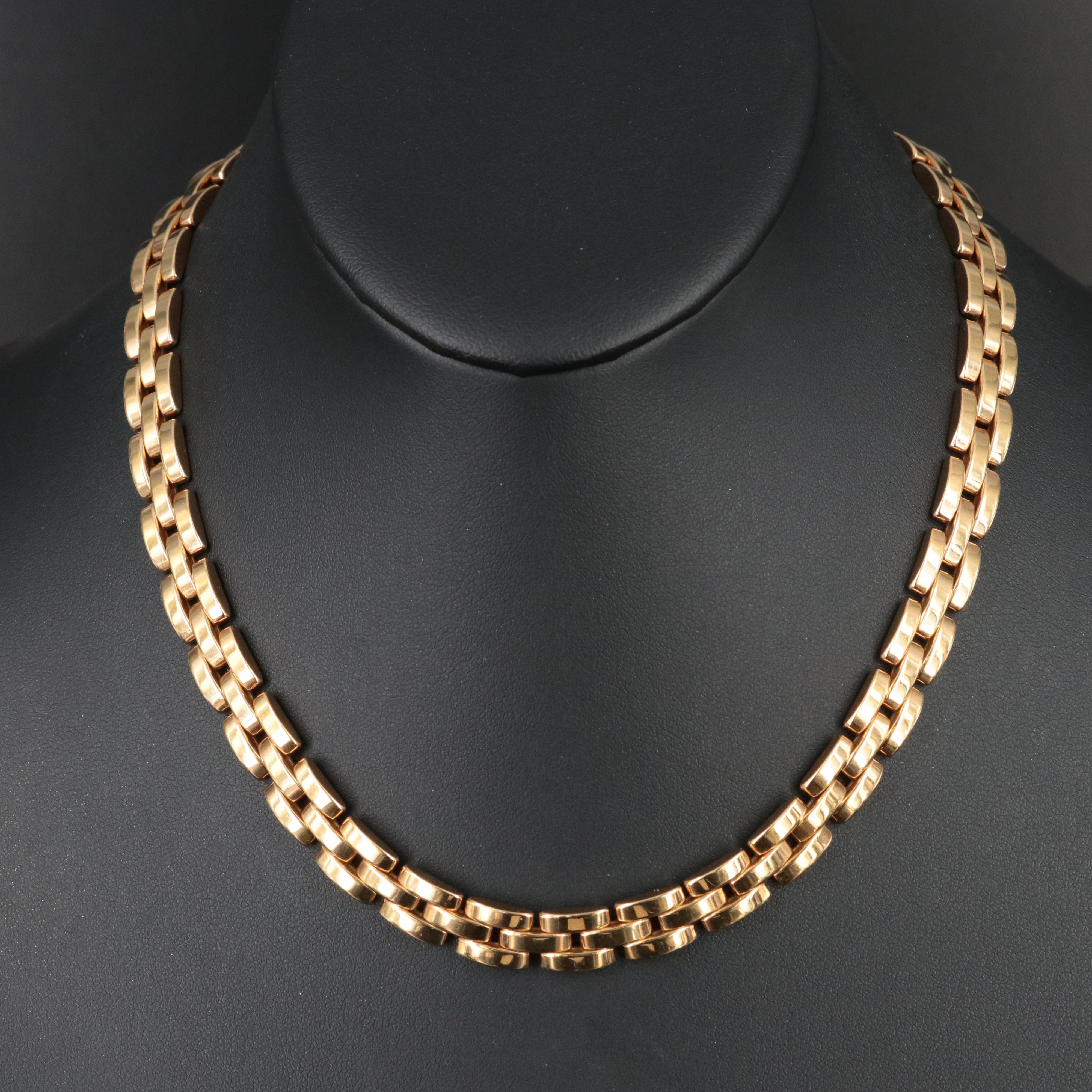 Cartier Maillon Panthère 18K Triple Row Necklace with Cartier Certificate