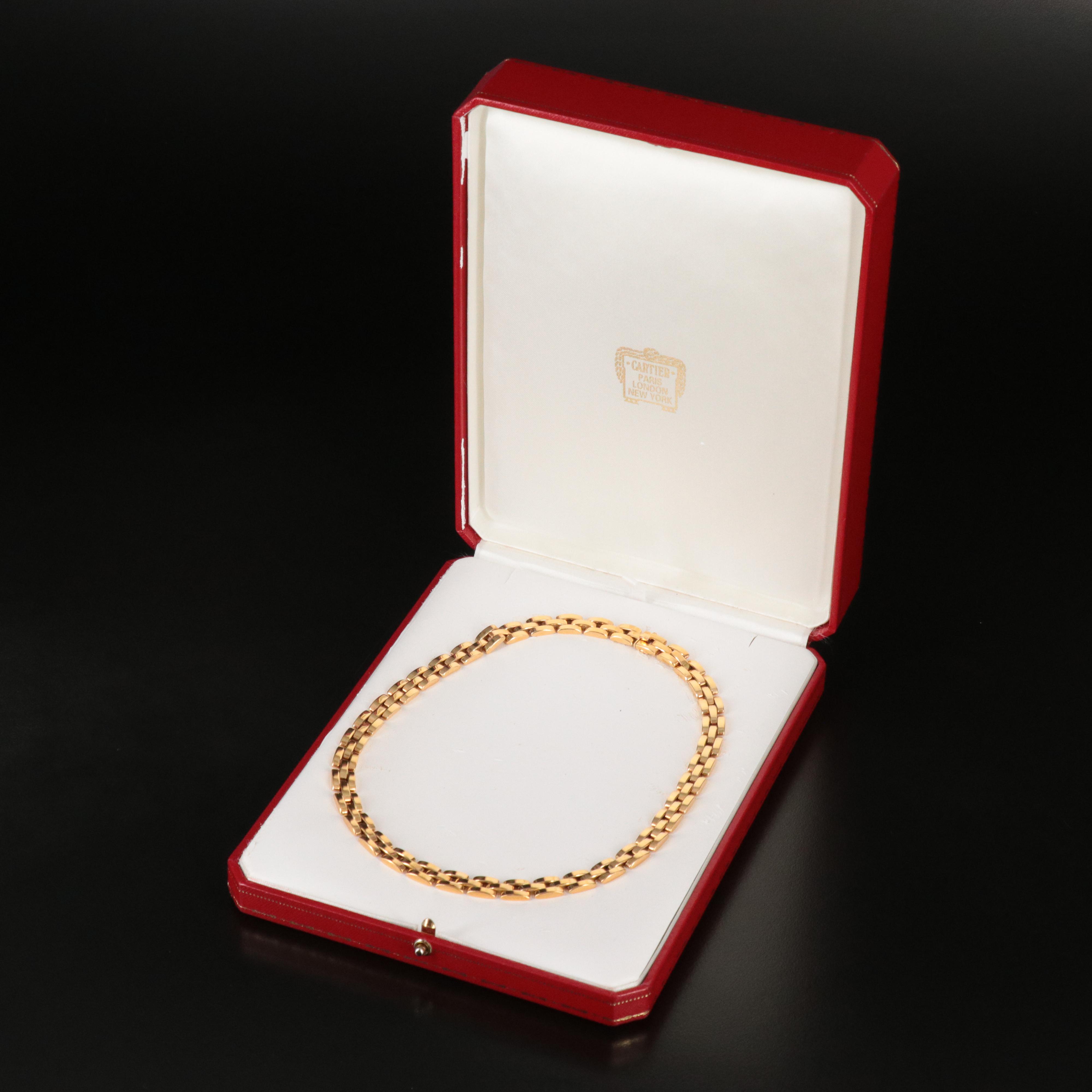 Cartier Maillon Panthère 18K Triple Row Necklace with Cartier Certificate