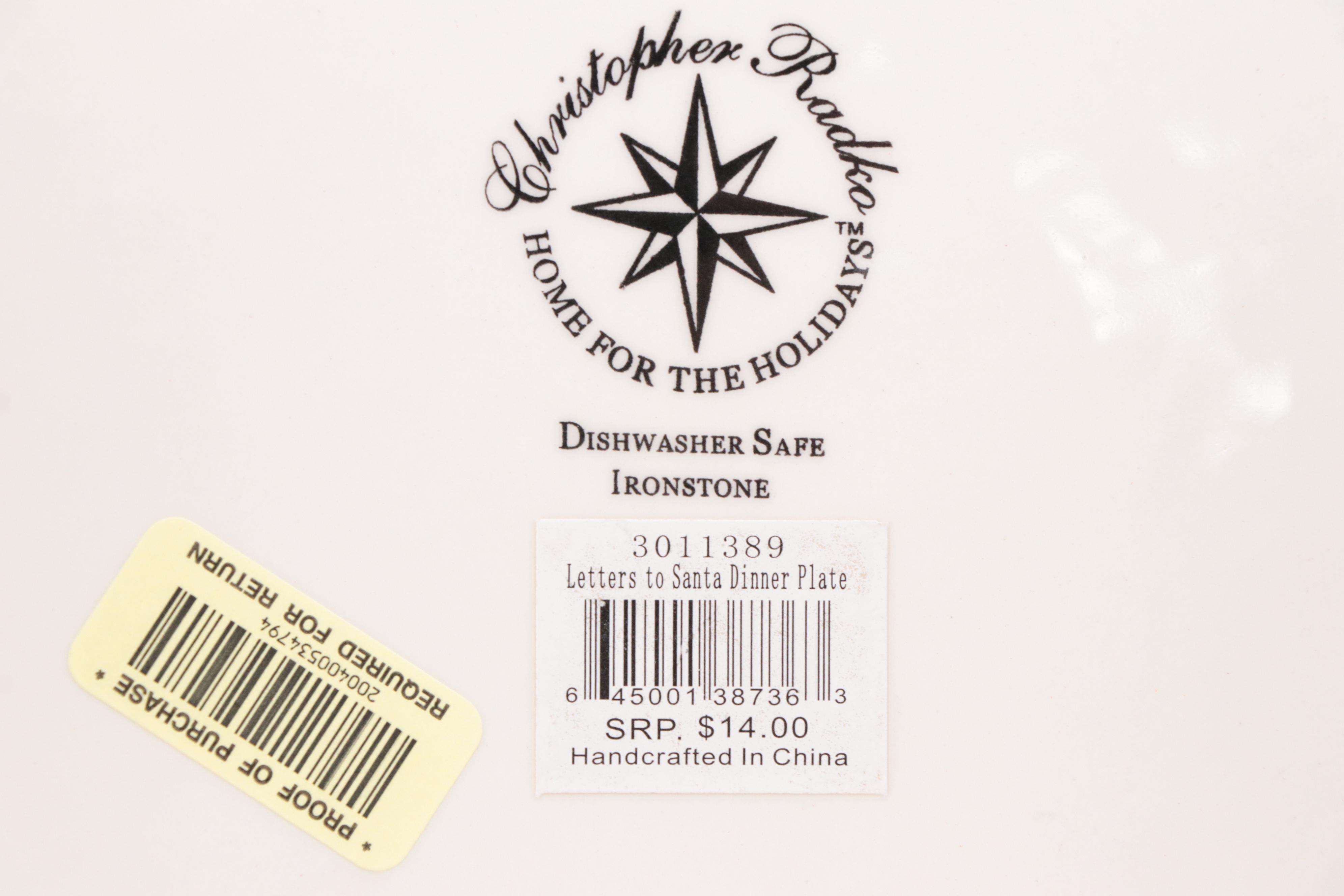 Pier 1 Imports "Candy Cane" Christmas Plates with Quilted Table Runners and More