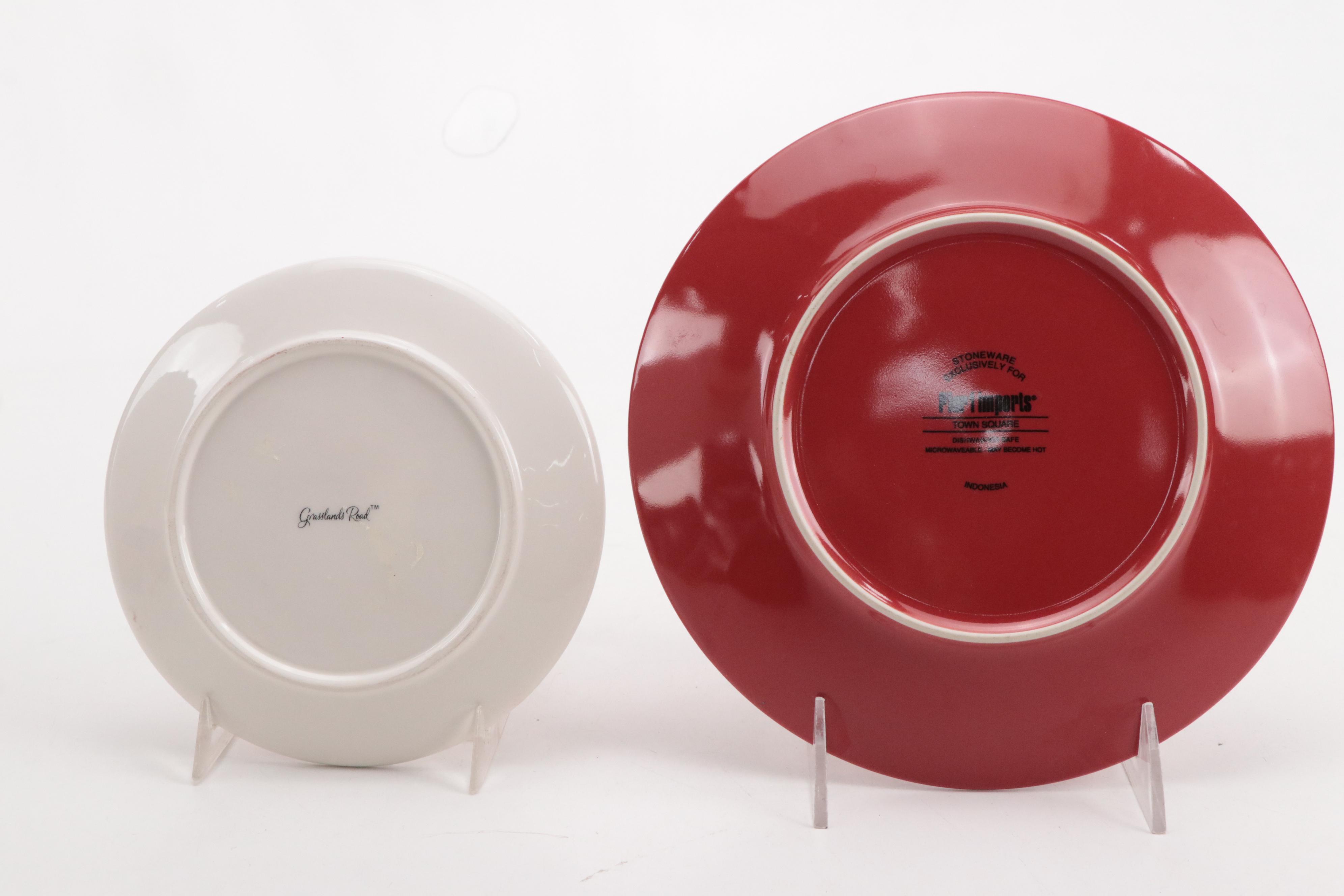 Pier 1 Imports "Candy Cane" Christmas Plates with Quilted Table Runners and More