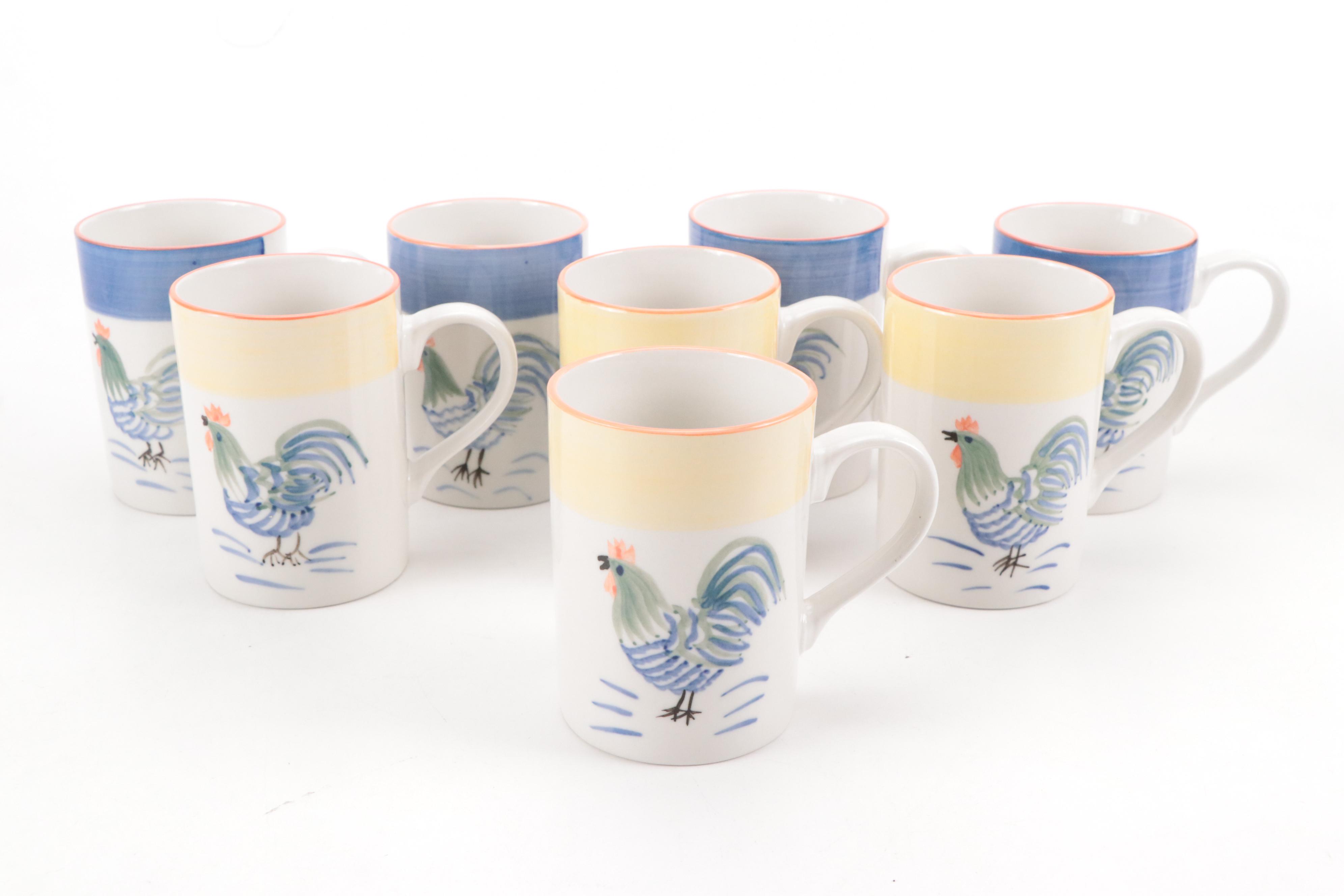 Tabletops Unlimited "Rooster Glory" Mugs with Other Kitchenware and Decor