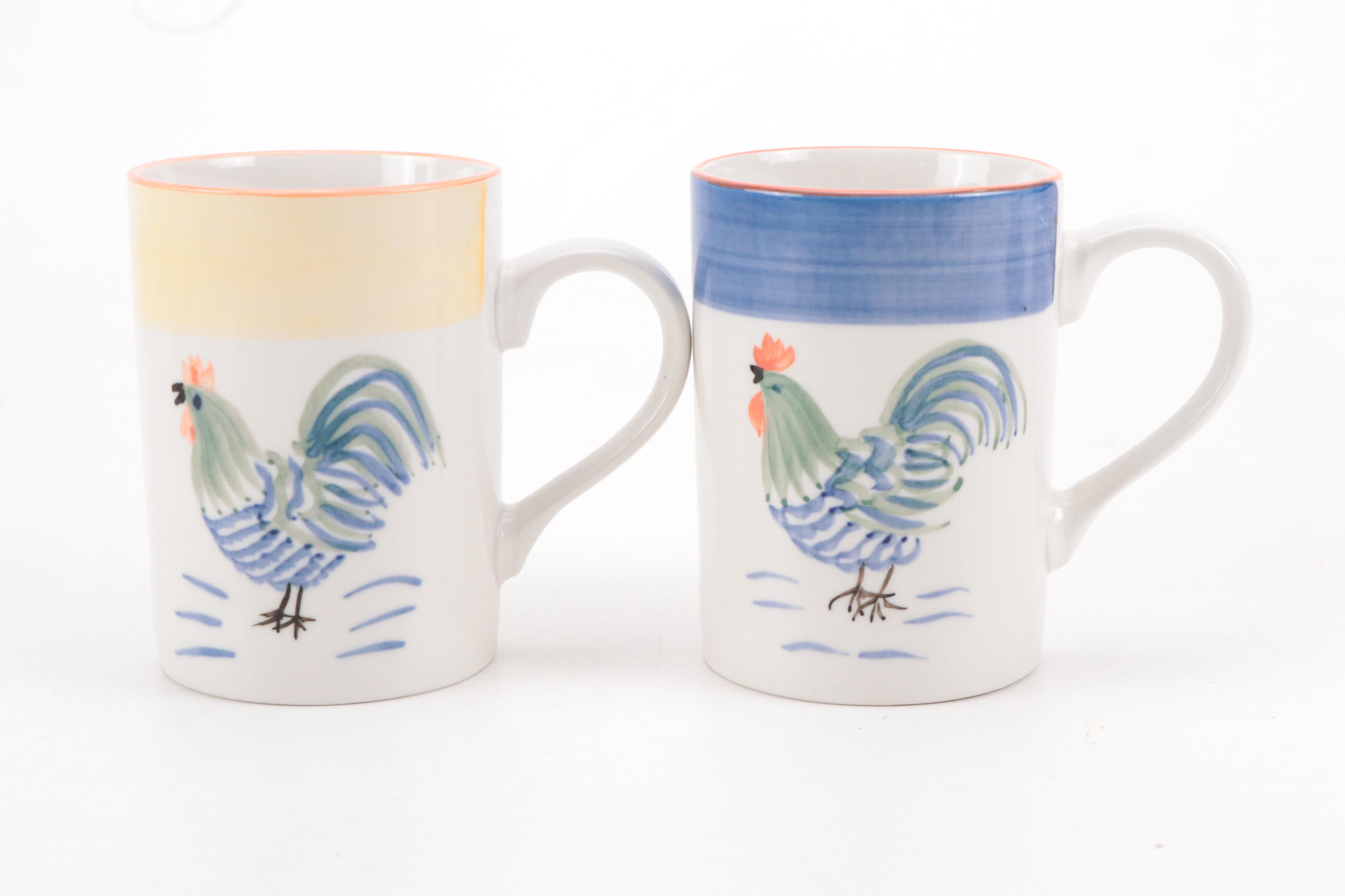 Tabletops Unlimited "Rooster Glory" Mugs with Other Kitchenware and Decor