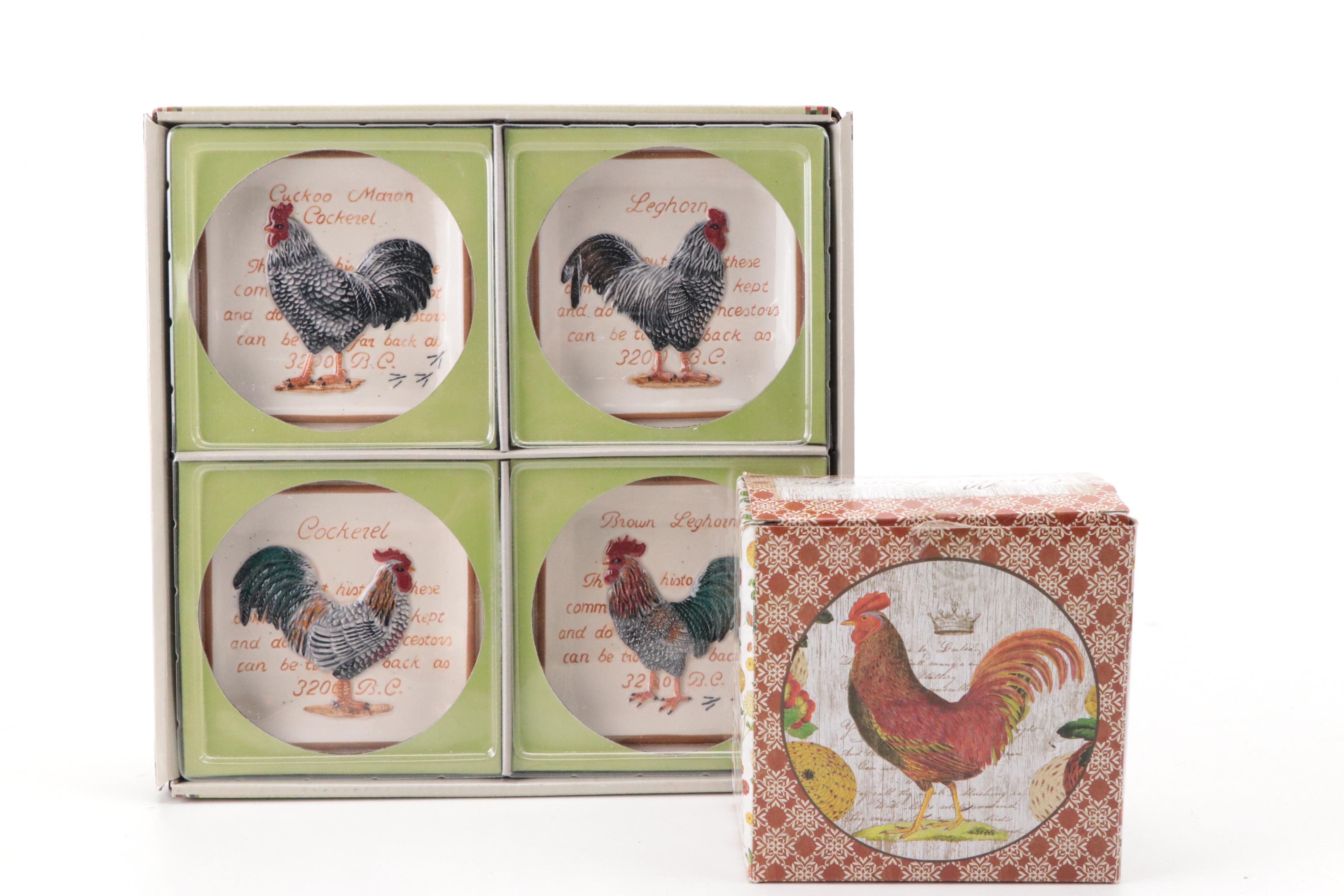 Tabletops Unlimited "Rooster Glory" Mugs with Other Kitchenware and Decor