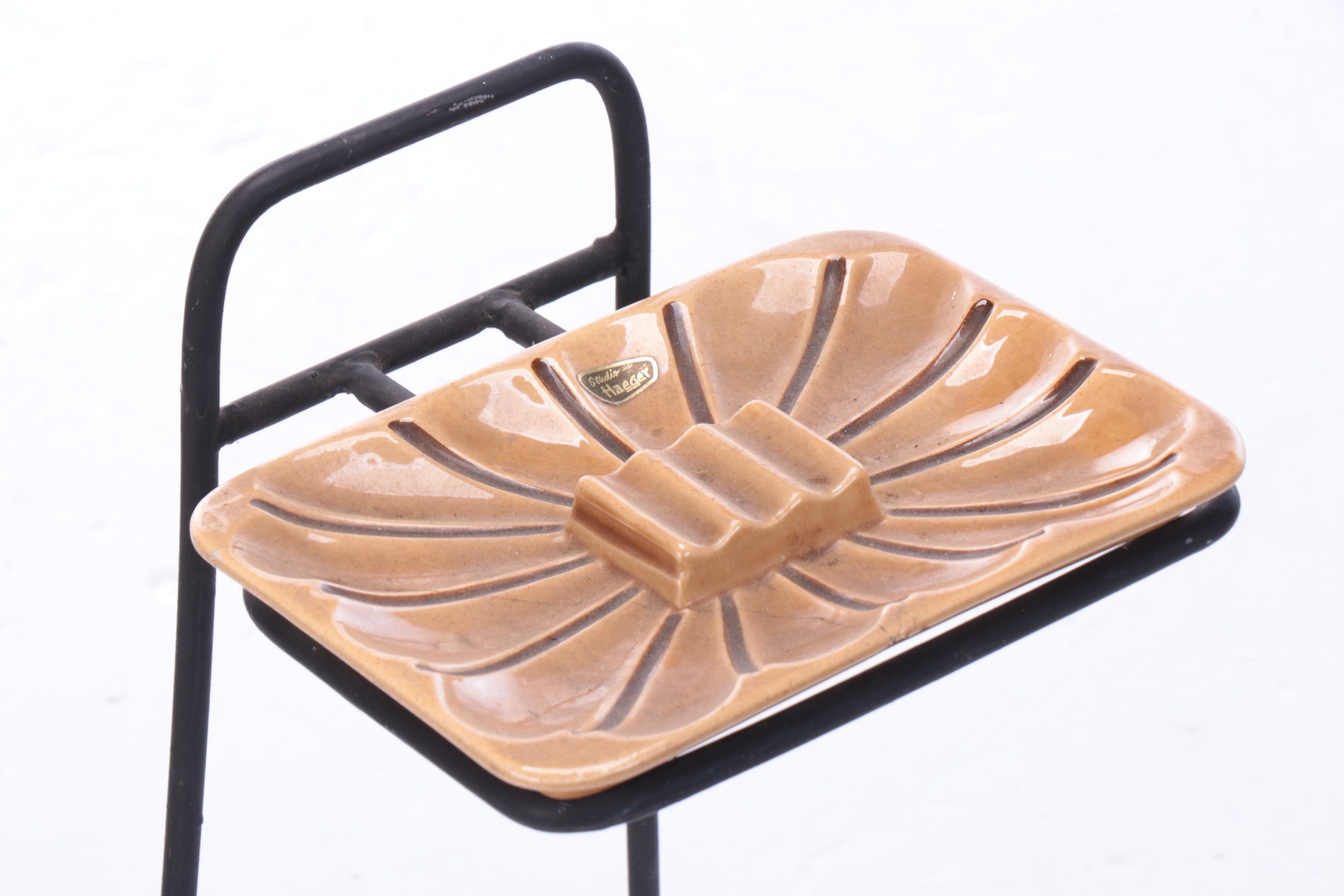 MCM Studio Haeger Art Pottery Standing Ash Receiver with Hairpin Legs