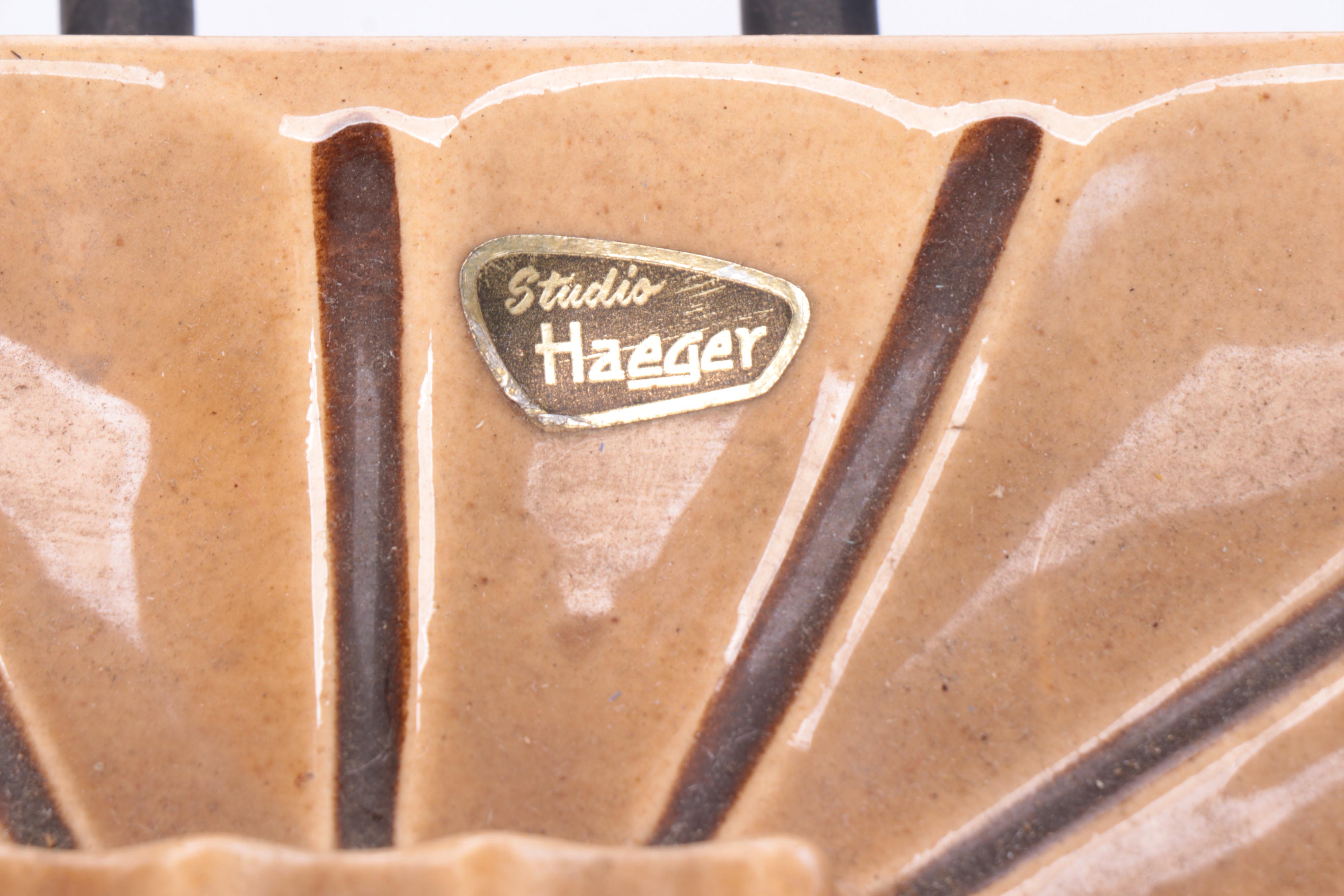 MCM Studio Haeger Art Pottery Standing Ash Receiver with Hairpin Legs