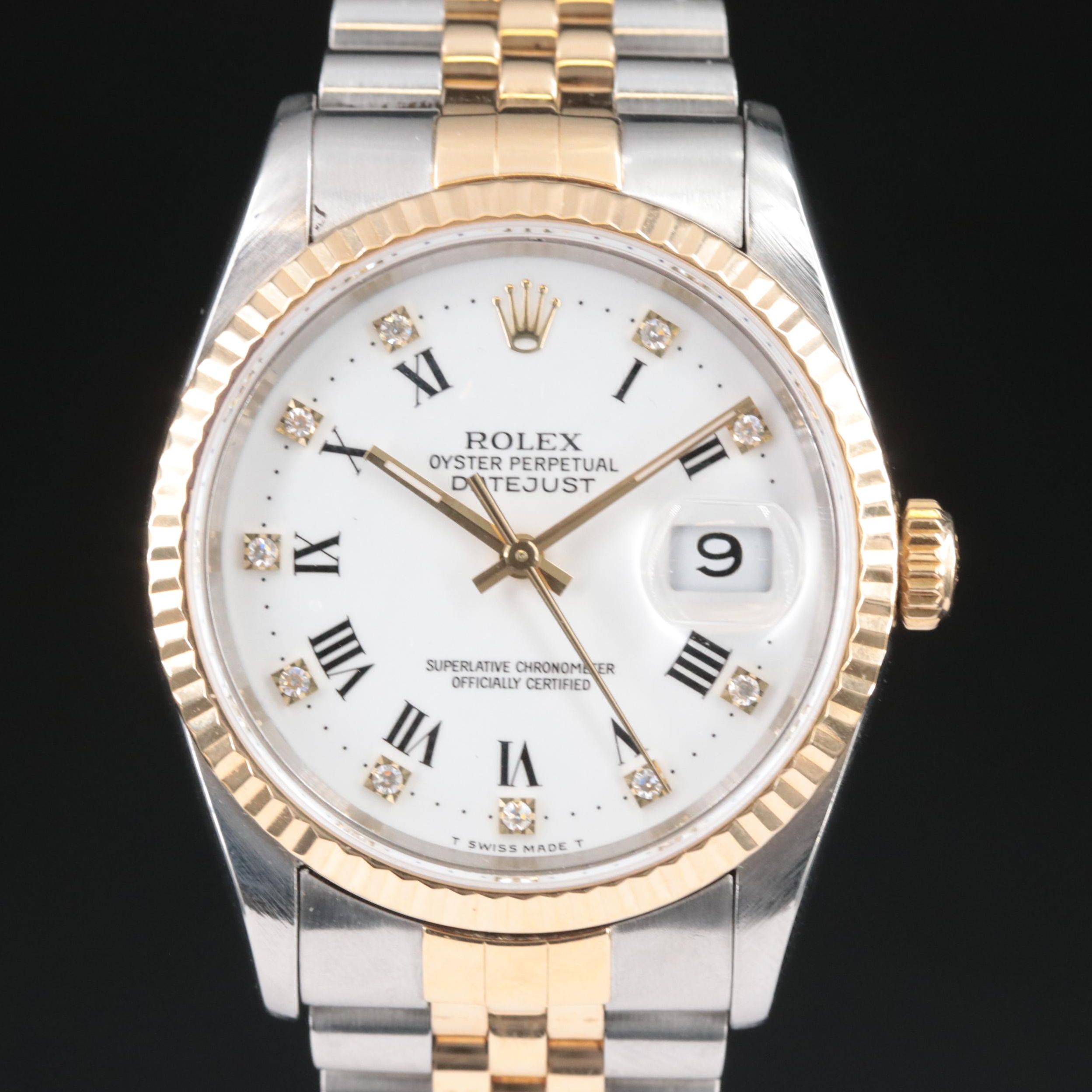 1993 Rolex Datejust Custom Diamond Dial Watch