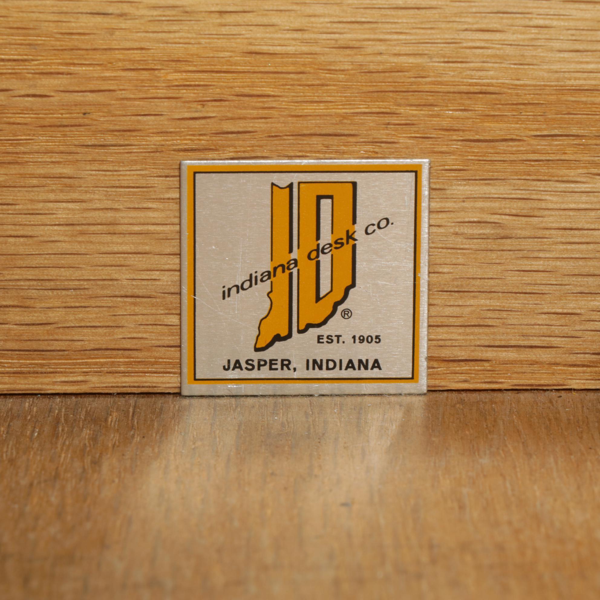 Indiana Desk Co. Mid Century Modern Walnut and Laminate Top Writing Desk