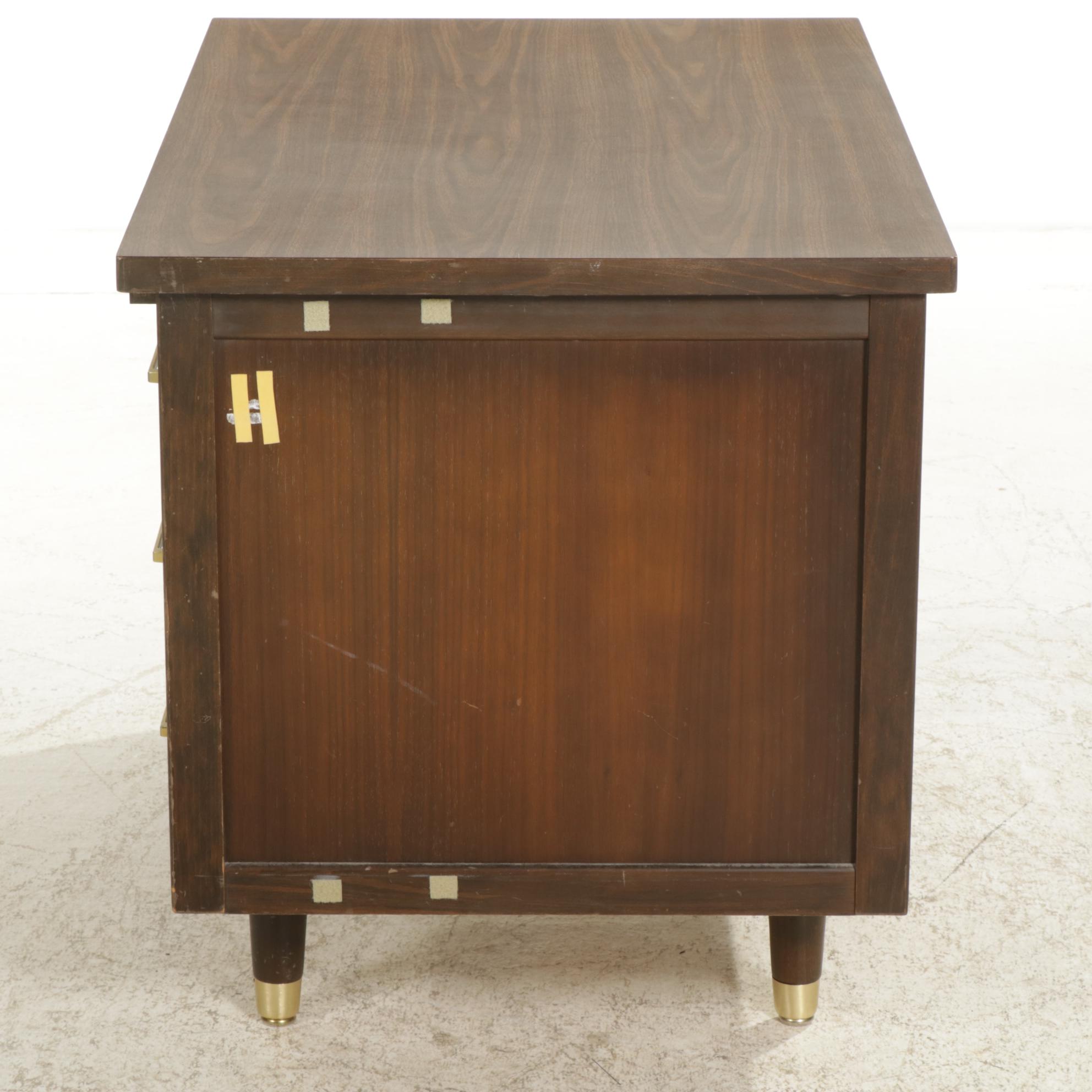 Indiana Desk Co. Mid Century Modern Walnut and Laminate Top Writing Desk