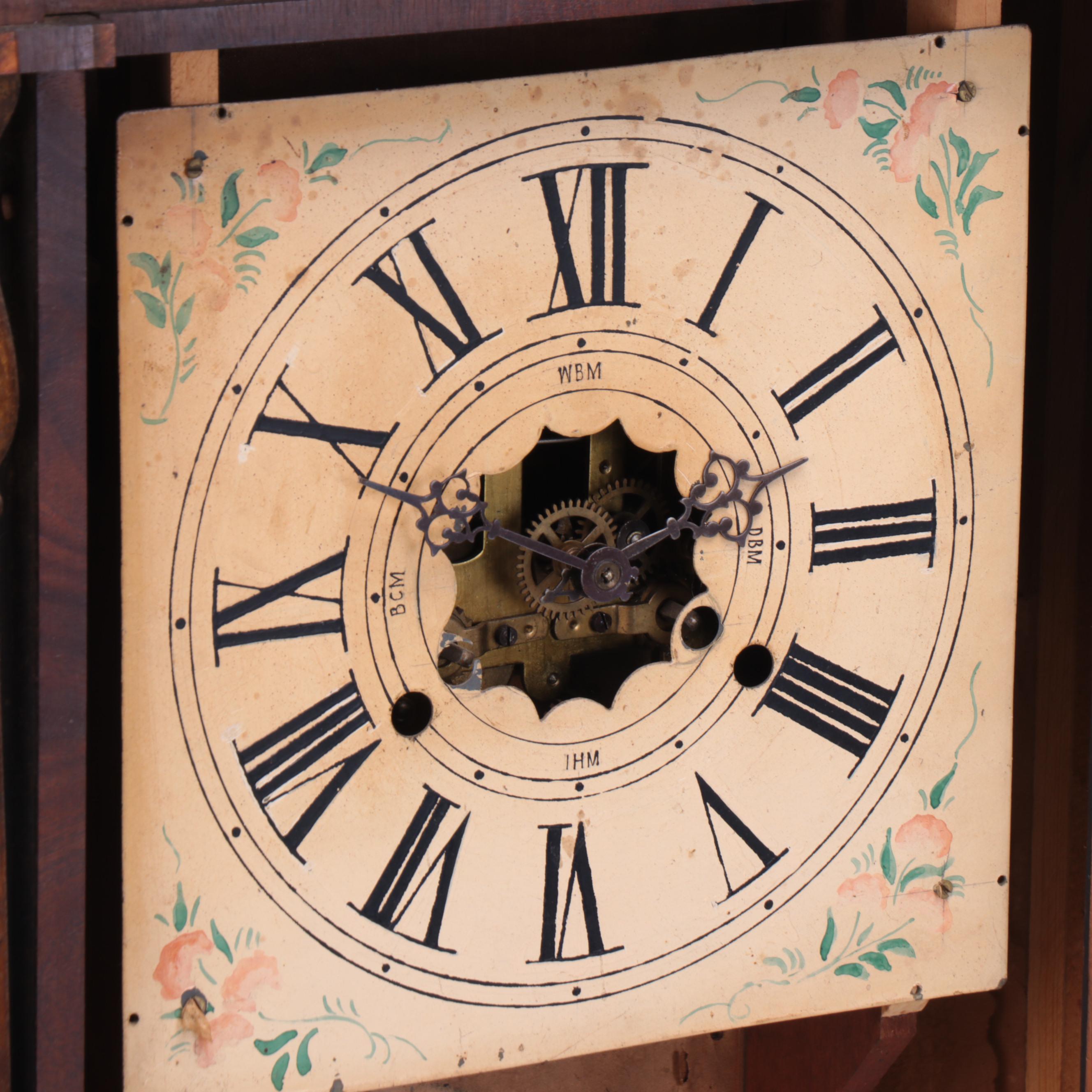 Seth Thomas Reverse Painted Nautical Walnut 8-Day Clock, Mid to Late 19th C.
