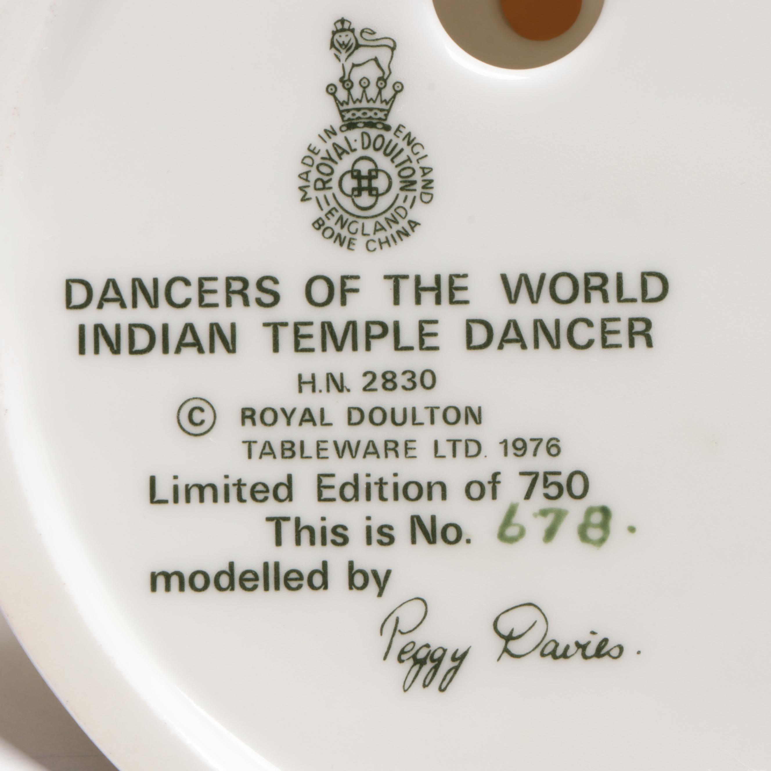 Royal Doulton "Indian Temple Dancer" Limited Edition Bone China Figurine