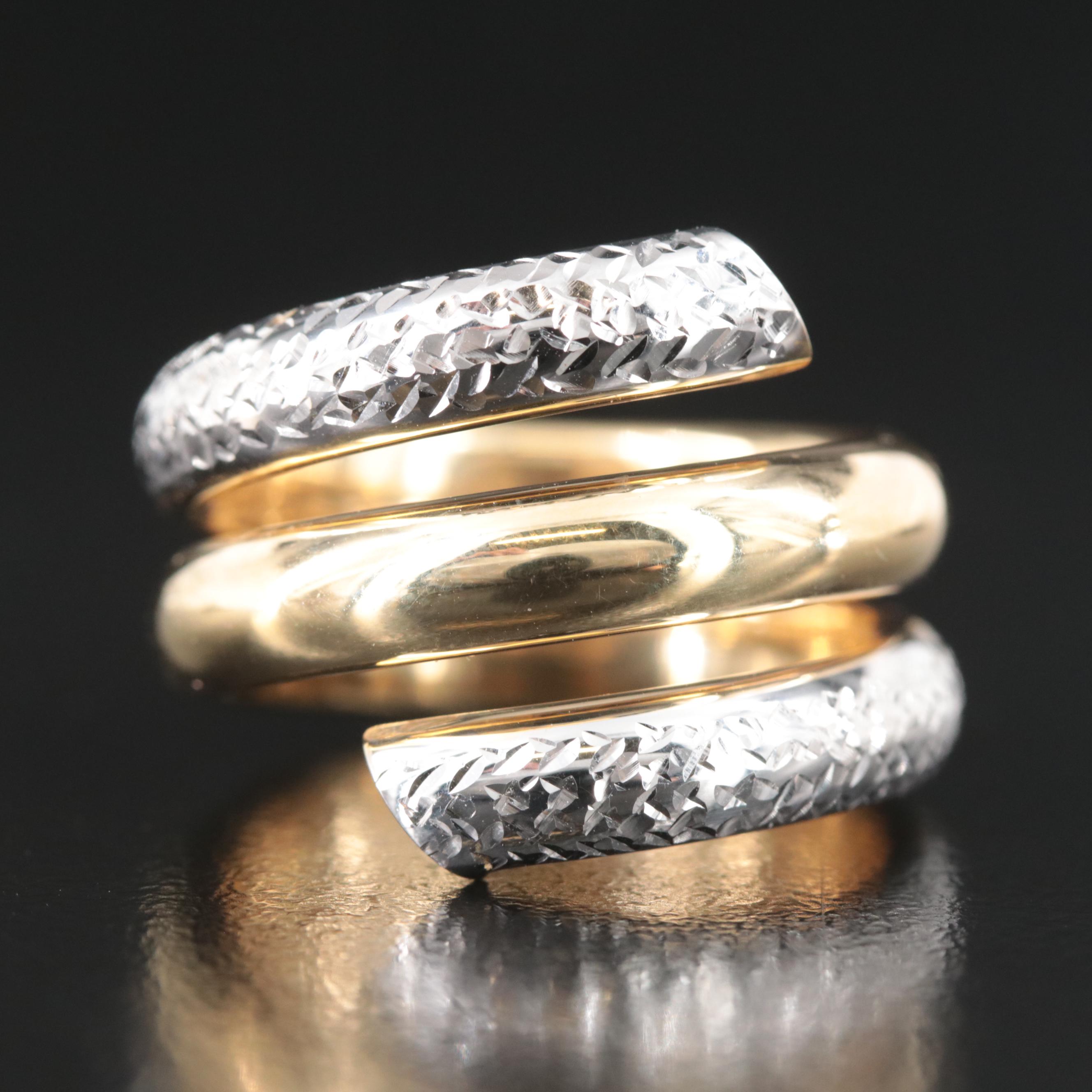 10K Two-Tone Wrap Ring