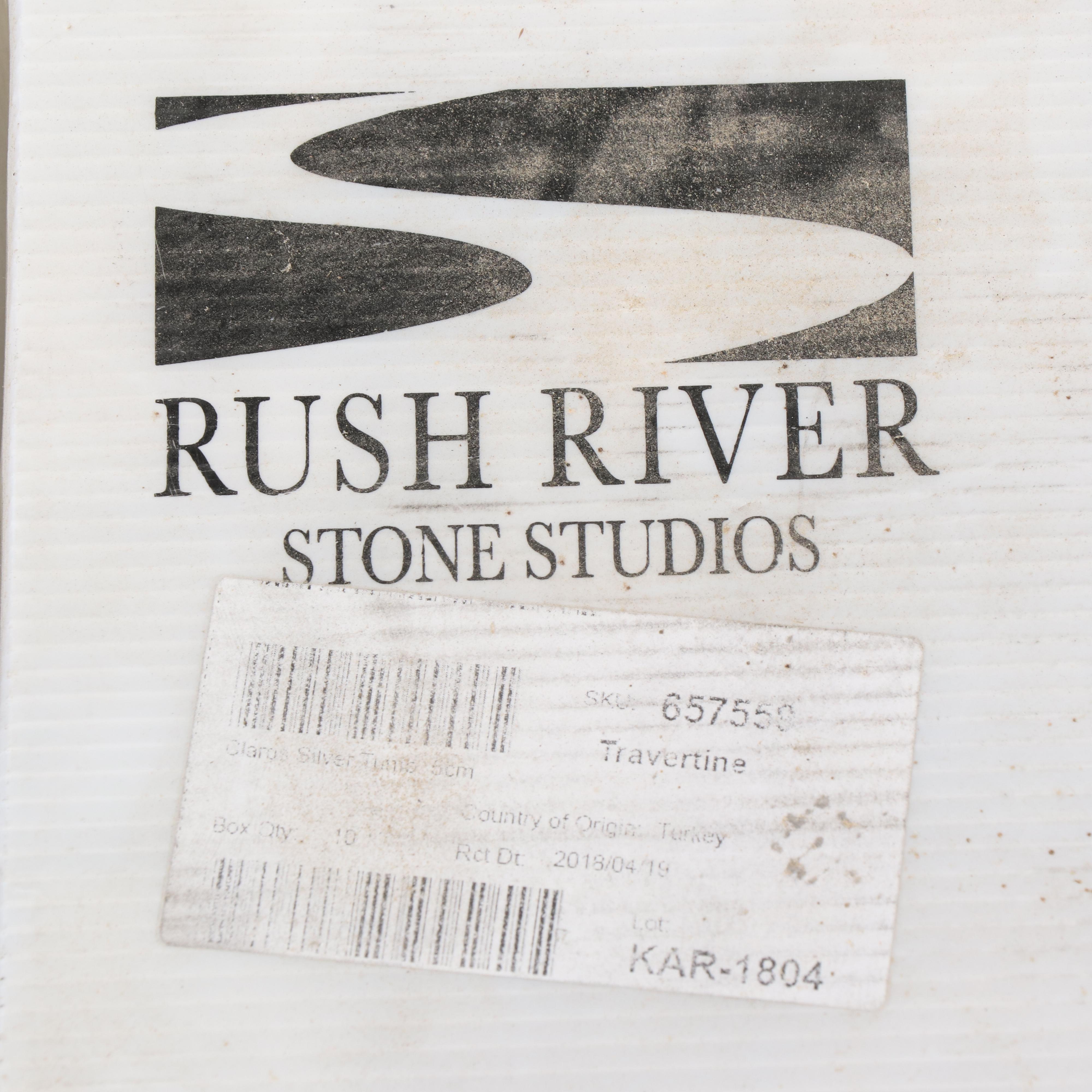 Rush River Stone Studios 2" Square Tumbled Travertine Mosaic Tile Sheets