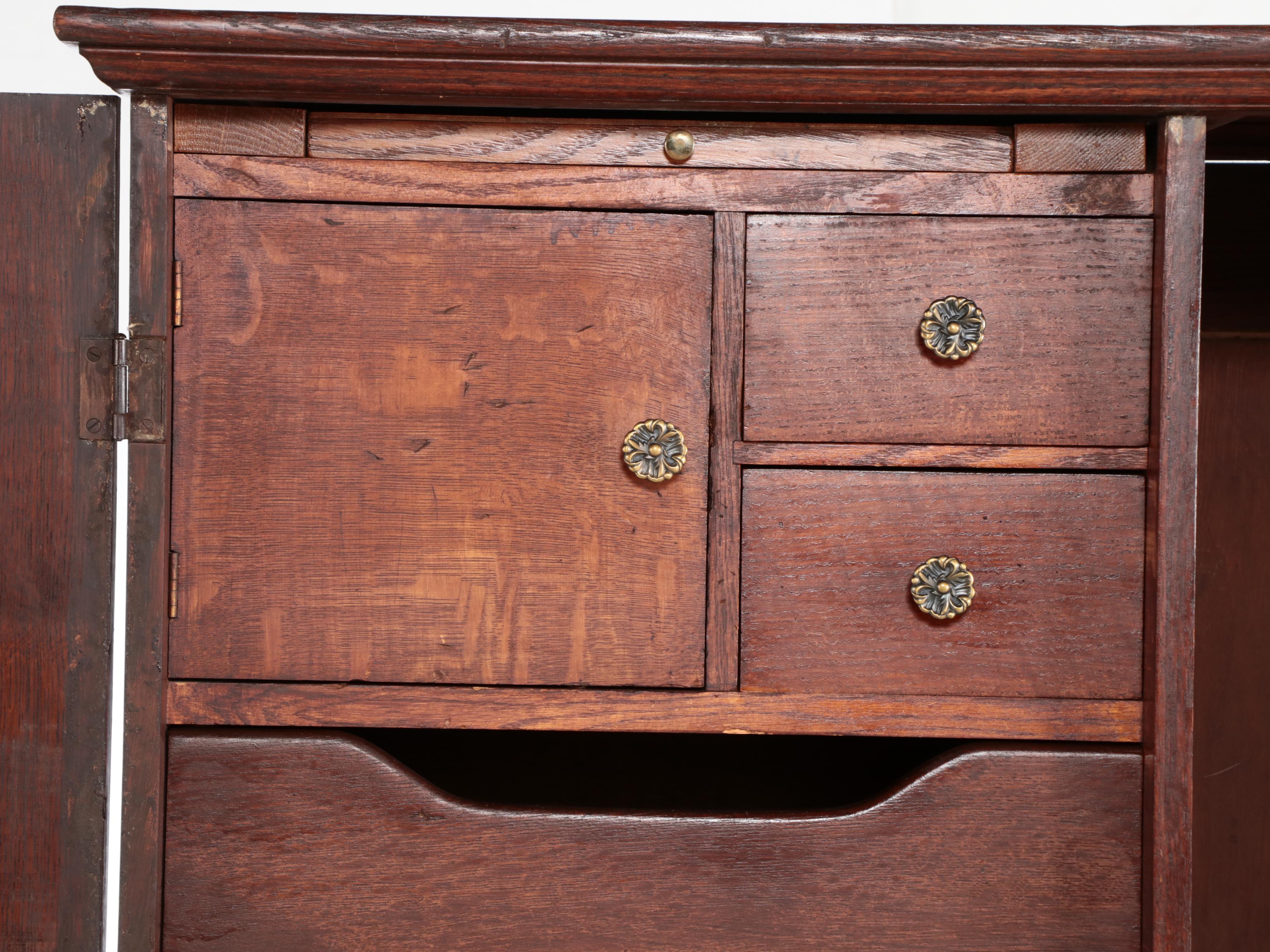 Quartersawn Oak Chifferobe and Low Chest, Incl. Reutti & Co., Early 20th Century