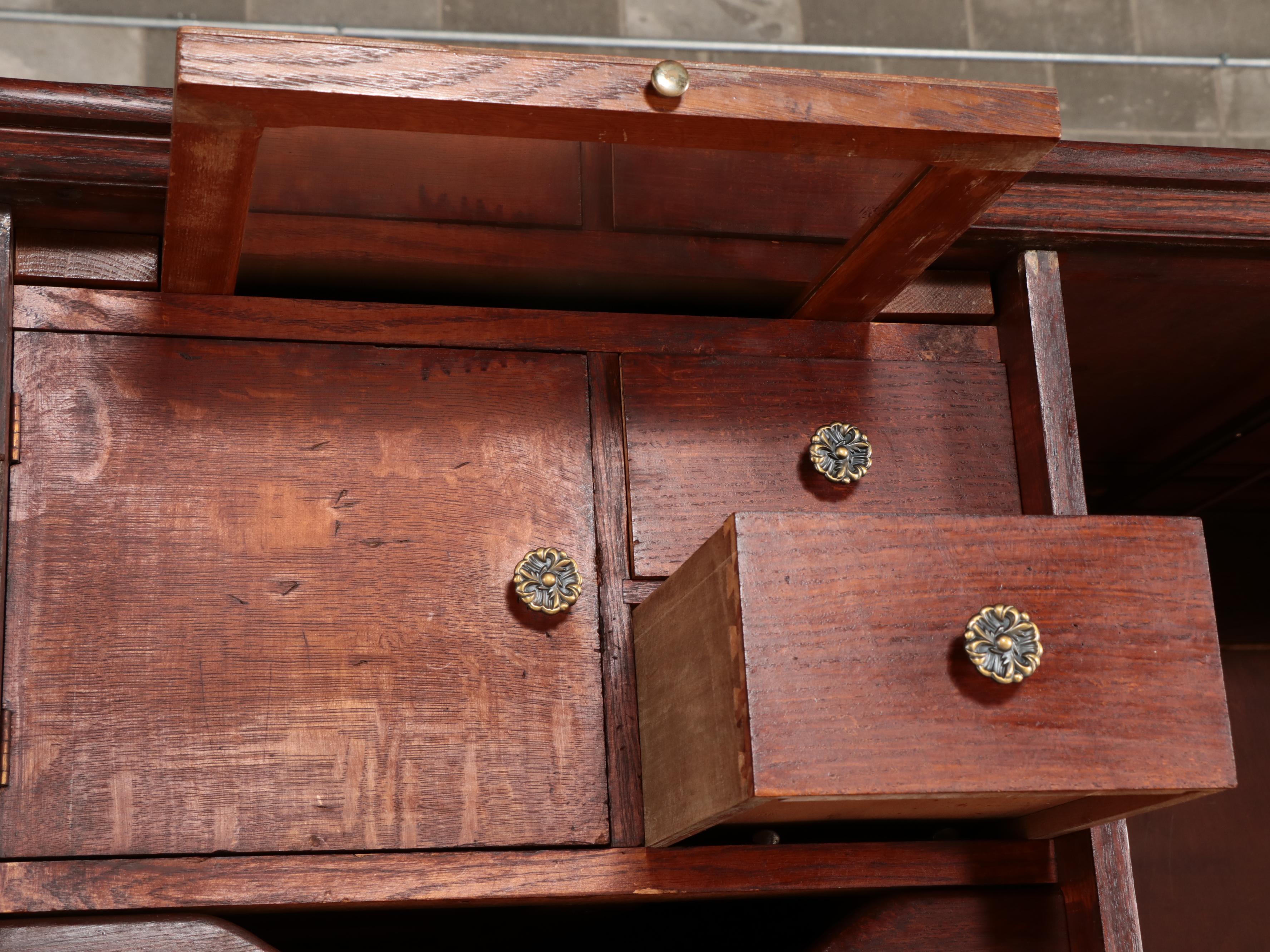 Quartersawn Oak Chifferobe and Low Chest, Incl. Reutti & Co., Early 20th Century