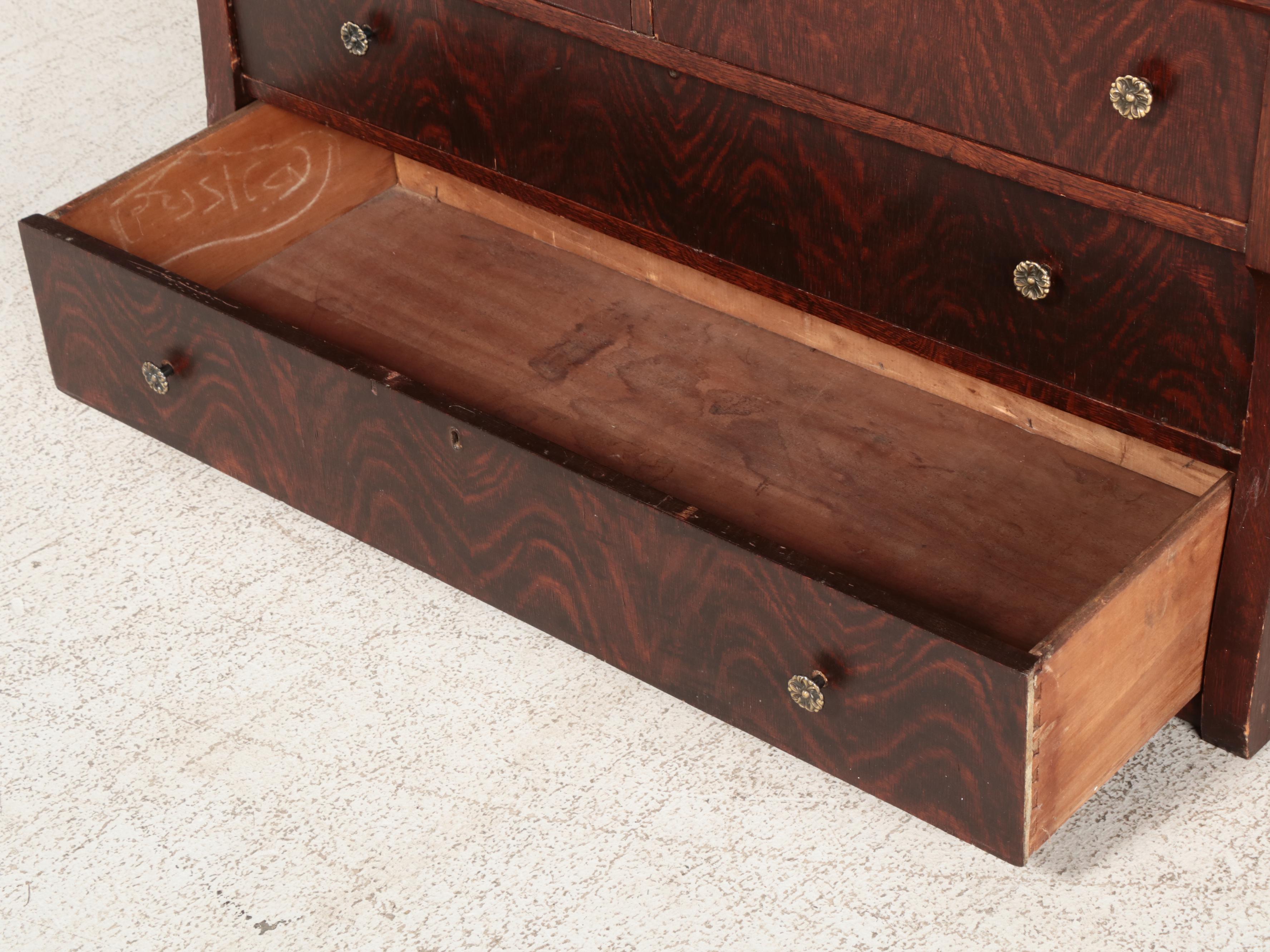 Quartersawn Oak Chifferobe and Low Chest, Incl. Reutti & Co., Early 20th Century